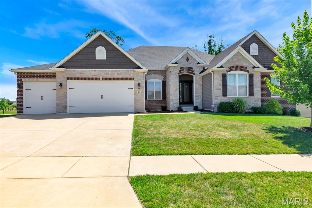 Welcome to 401 Hamlet Court in the desirable Villages at Shady Creek! This stunning custom ranch offers over 3,500 sq. ft. of beautifully finished living space designed for both everyday comfort and effortless entertaining. The open-concept floor plan features 5 bedrooms, 4.5 baths, soaring ceilings, abundant natural light, and quality finishes throughout.

The chef-inspired kitchen is sure to impress with an expansive center island, custom cabinetry, under-cabinet lighting, generous storage, and a layout perfect for gathering with family and friends. The spacious primary suite offers a luxurious retreat with thoughtful design and comfort in mind.

Outdoor living shines with a covered deck, large patio, and fenced backyard—offering the perfect setting for relaxing, entertaining, pets, or play. Rocked fire pit area and rocked edging makes yard easily maintained.Additional highlights include a  4 car drywalled garage, exceptional craftsmanship, and the custom details you expect in a home of this caliber.

Experience the space, style, and comfort of 401 Hamlet Court—a beautiful place to call home.