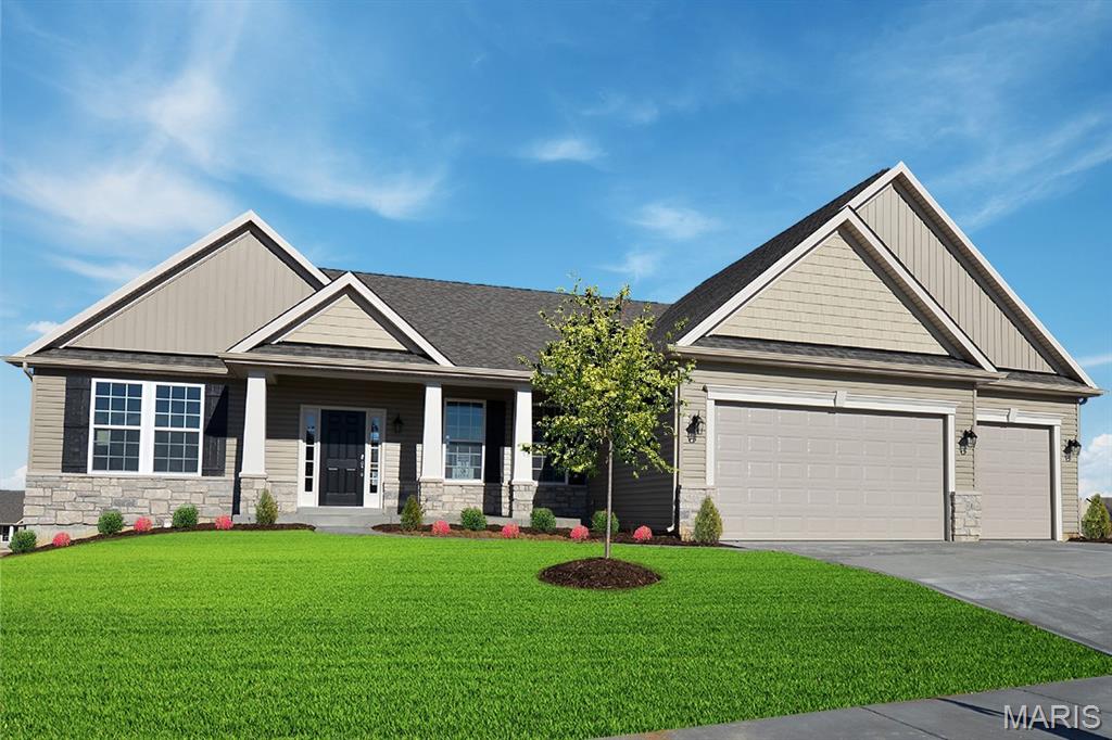 July Red, White & Blue Sales Event! For a limited time, choose one upgrade from each tier on eligible to-be-built homes, including options such as upgraded kitchen cabinetry, quartz countertops, stainless steel appliances, deluxe owner's bath, 9' first-floor ceilings, upgraded lighting and plumbing fixtures, lower-level bath or walkout, and more. Ask a New Home Specialist for complete details. Waverly from Rolwes Company’s Estate Series is an exquisite ranch-style home designed for both elegance and everyday comfort. This to-be-built floor plan features three bedrooms, two bathrooms, and a three-car garage, all centered around an open-concept design perfect for entertaining. From the welcoming foyer, you’ll be greeted by a formal dining room that opens into a spacious great room, bright breakfast area, and a well-appointed kitchen complete with a uniquely designed island ideal for additional seating and gathering. The private owner’s suite serves as a luxurious retreat with a large walk-in closet and an elegant bath featuring double sinks, a garden tub, and a separate shower. Two additional bedrooms, a full bath, and a convenient main-floor laundry complete this thoughtful layout. Personalize your Waverly with options such as a fourth bedroom or private study, bay windows, a powder room, vaulted or tray ceilings, or a finished lower level for even more living space. Every Rolwes Company home includes enclosed soffits and fascia, a fully sodded yard, and a professional landscape package for lasting curb appeal. Images shown may reflect optional features. Please see your Sales Representative for a complete list of included features and community details.