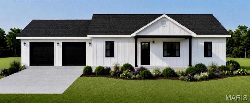 Welcome to this 1472 sq ft new construction home featuring open concept living and a desirable split 3 bedroom, 2 bathroom floor plan. Designed for convenience, everything is located on the main floor with easy access throughout. Step inside from the covered front porch into the spacious living room with vaulted ceilings, perfect for entertaining family and guests. The open layout flows seamlessly into the kitchen, which offers an island, dining area, brand new stainless steel appliances, and luxury vinyl plank flooring throughout. Continue your entertaining outdoors with easy access from the dining room to the back patio.  The primary bedroom includes a walk-in closet and a full bathroom with a double vanity. Additional features include a convenient main floor laundry room with an exterior entrance and a 28x30 attached two car garage. Ready for a brand new home located at the end of a Cul de sac, schedule your showing today!
*Pictures are not of the exact home.