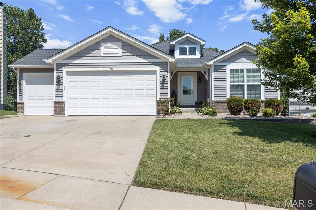 Red Hot listing in the highly rated Wentzville School District! Nestled on a Cul-de-sac and backing to woods makes this ranch desirable. Enjoy the private, fenced back yard and entertain on the large patio and deck. The interior of the home is flooded with natural light and features a 3-car garage, vaulted ceilings, open floor plan, 2 fireplaces and a primary en-suite with separate tub and shower. The home has been very well maintained and is ready to go with fresh paint and newer flooring. There is plenty of room on the main floor, but the lower level adds so much more to the home as there is a 4th bedroom with egress window, a stunning wet bar and a rec room with a walk-out to the patio. Beyond the home enjoy the community amenities: a
sparkling pool, playground and picturesque fishing ponds.