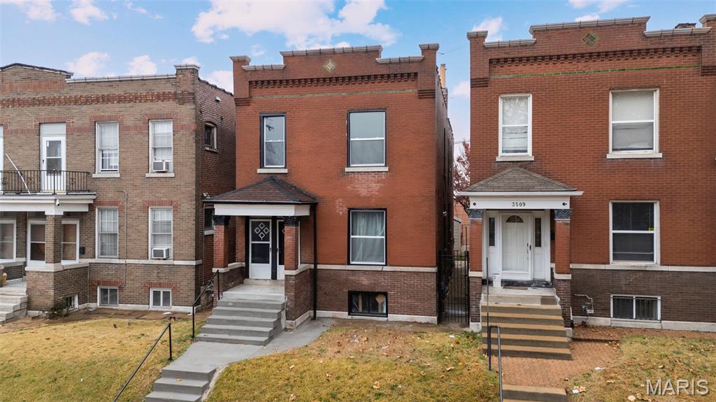 Discover this updated two-family flat in the heart of Dutchtown, offering an excellent opportunity for both homeowners and investors. One unit is currently rented, while the other is vacant and move-in ready—ideal for house hacking or adding immediate income to your portfolio. Each spacious unit features 3 bedrooms plus a bonus room, providing flexibility for an office, nursery, studio, or extra storage. The bright, refreshed kitchens showcase granite countertops, white shaker cabinetry, and classic white subway tile backsplashes, paired with warm hardwood floors and tall ceilings that highlight the home’s historic charm. Generous living rooms, updated bathrooms, and clean, functional layouts make the spaces feel inviting and easy to furnish. Outside, enjoy a fenced yard and a rare oversized two-car garage, offering secure parking and additional storage. Vinyl-sided rear addition, newer windows in many areas, clean mechanical setup, and a low-maintenance exterior make ownership simple and stress-free. Located on a well-kept block just minutes from Grand, South City dining, parks, and public transit, this property delivers both convenience and value. Whether you're looking for an income-generating investment or a smart owner-occupant setup