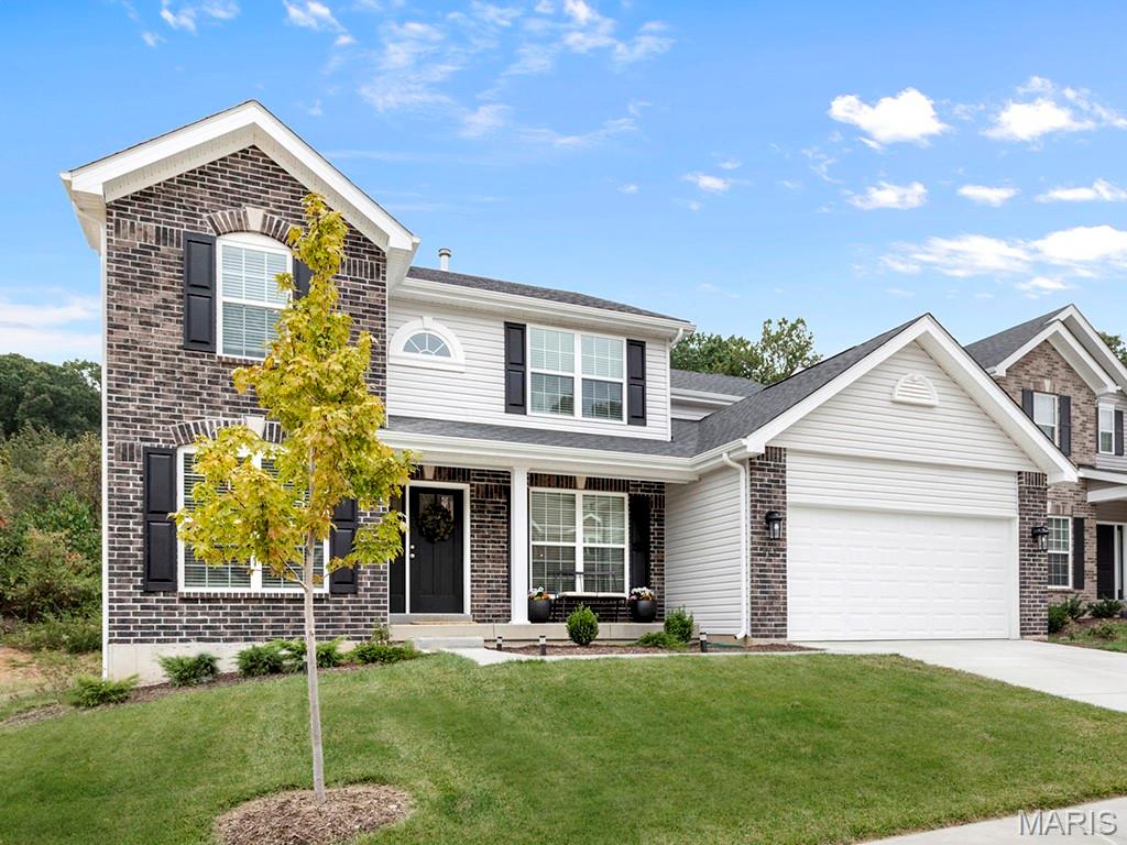New McBride Homes’ Sequoia 2 story 4BR 2.5BA will be move-in ready this winter! Enter into the 2-story foyer flanked by formal living & dining. Enjoy the spacious family room w/ceiling fan & window wall for natural light. Breakfast area w/pantry & sliding door to backyard. Luxury kitchen with 42” Brellin White cabinets, quartz counters, center island/breakfast bar, stainless-steel GE appliances & double wall oven. The main floor includes a half bath, laundry rm, 9’ ceilings, 6’ windows & wood laminate throughout. Upstairs primary suite w/massive walkin closet, private bath w/shower, corner tub w/window & double vanity. 3 other bedrooms & full hall bath add convenience. Extra features: 2 panel doors, garage coachlights, ¾ bath rough-in LL & more! Louiselle Park is located just minutes from Creve Coeur Park with quick access to I-270 and Page Avenue. Enjoy peace of mind with McBride Homes’ 10yr builders’ warranty & incredible customer service! Similar photos shown.