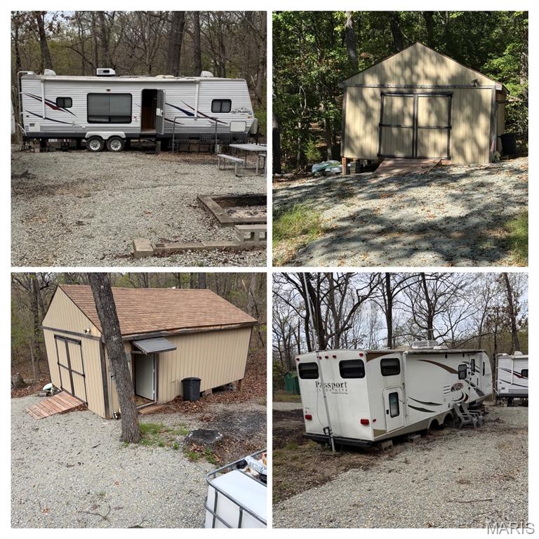 Come check out this double lot (130'x140') just under a half-acre in the Goose Creek Lake Community. This lot has two spacious campers that come with the sale. One is a 2012 (sleeps 10) Keystone travel trailer & the other is a 2008 Jayco (sleeps 6) The Jayco has a newer remote operated A/C unit. Both campers are in good shape. The only issue with either that is known about are the awnings. The Keystone's awning is rough, the Jayco isn't as bad, but both would be good to go if replaced.  (The Seller is willing to credit buyers for this concern-both Campers have clean titles) This spacious double lot offers electric with RV hook-up, the oversized stick-built shed has electric wired-up as well. The shed was built for storing your ATV or SxS with room to spare for extra storage. Goose Creek offer tons of amenity's including boating, trails, fishing, beach/lake/pool access, and so much more. Being only an hour from STL or 30 min from Festus or Farmington makes this Lake Community to GO-TO place for lake fun.

More/better pics to come for interior of campers, shed & property...