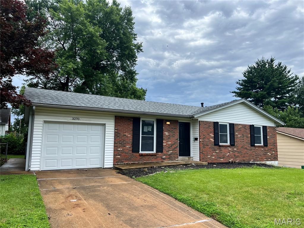 This Florissant, brick ranch features 3 bedroom and 2 full main floor bathrooms with a 1 car garage and a partially finished lower level. This home has been totally remodeled-freshly painted main floor, deluxe LVT flooring throughout entire main floor except hall bathroom, remodeled kitchen including new cabinets, granite countertop with undermount sink and new deluxe faucet, many new doors, lights, and ceiling fans, remodeled bathrooms, remodeled partially finished lower level, recently added 200 amp electric service, and new roof (previous owner reported to us that this was installed in May of 2025).