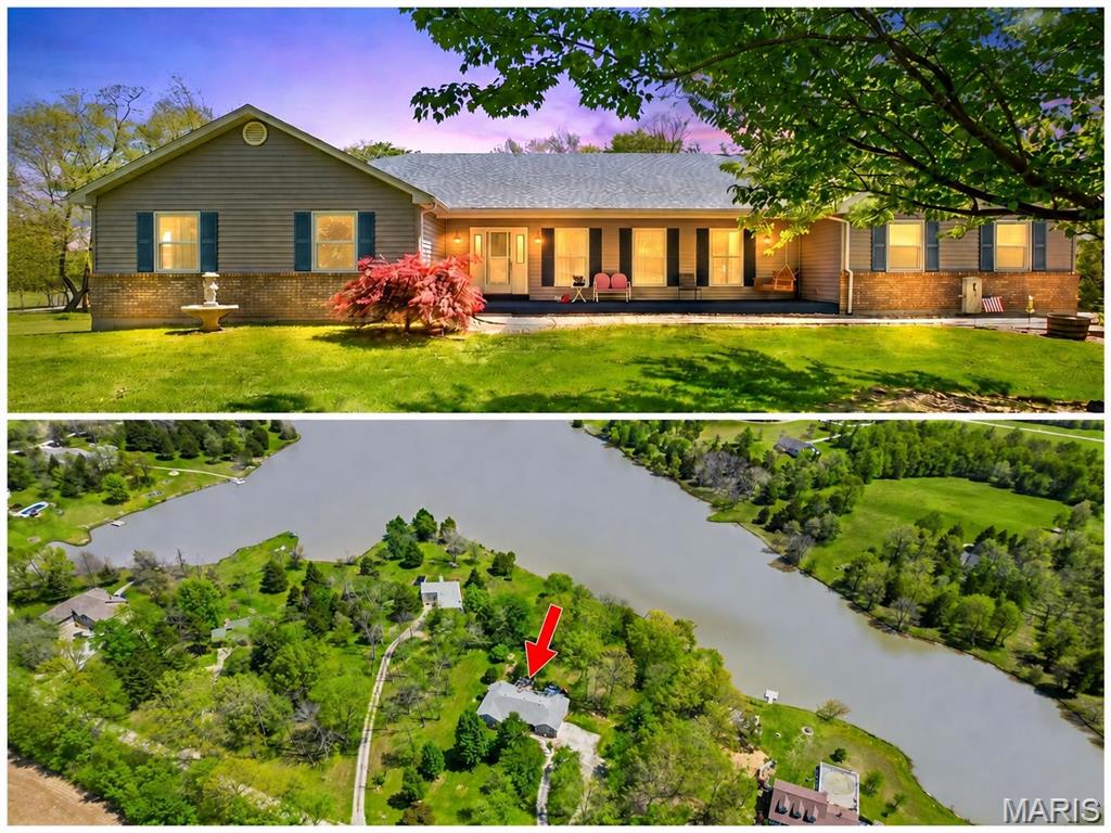 Back on the Market at No Fault of Sellers!!!  New Septic tank and Sump Pump Installed.
Lakefront living on 4.3 +/-; acres overlooking a picturesque 15-acre stocked lake! This spacious home offers just under 3,000 sq ft of main floor living, where vaulted ceilings in the family room, kitchen, dining, and primary suite create an open, airy feel filled with natural light. The eat-in kitchen is designed for gathering, featuring a large 4x8 island with overhang, abundant cabinetry, and a generous pantry. The dining area is highlighted by a bay window that frames peaceful lake views, while a see-through fireplace adds warmth and charm between the living room and dining space.
The primary suite is truly a retreat—generously sized with new paint and flooring, a bay window, private access to the deck, and its own see-through fireplace. The ensuite bath includes double sinks, a walk-in shower, water closet, and two walk-in closets. A sunroom wrapped in windows offers a quiet place to relax and take in the water views year-round.
The main floor also includes laundry with a full bath, a butler’s pantry with an updated half bath, and three additional oversized bedrooms (two with vaulted ceilings; fourth currently used as an office), providing flexibility for guests, work, or hobbies.
The walkout lower level is ready for your vision, already featuring a full bath, second rough-in, and framing for an additional bedroom—ideal for creating extra living space, a private suite, or recreation area.
Step outside to the 14x36 deck, perfect for morning coffee or evening unwinding, all set against a scenic lake backdrop. Additional features include an insulated 2-car garage, new roof and skylight, replacement windows and exterior doors, two heat pumps, humidifier system, 400-amp service, and newer hot water heater.
A rare opportunity to enjoy space, privacy, and lakefront living—just minutes from town and located in an area seeing significant growth and infrastructure investment, adding long-term value and appeal. Come experience the setting for yourself.