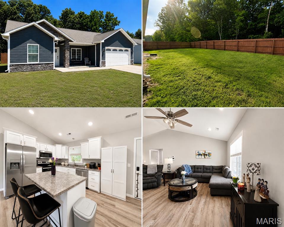 Welcome to 321 Apple Park Way! This well-maintained 3 bedroom, 2 bath home offers an open, inviting layout centered around a spacious vaulted great room that flows seamlessly into the kitchen and dining area. The kitchen features abundant cabinetry, a island with seating, and stainless steel appliances, making it perfect for both daily living and entertaining.
The split bedroom floor plan provides added privacy, while hard surface flooring throughout the main living areas offers easy maintenance. Step outside to enjoy the covered patio overlooking a privacy-fenced backyard, providing the perfect space for relaxing, grilling, or play.
Complete with a 2 car garage, attractive curb appeal, this move-in-ready home is one you won't want to miss!