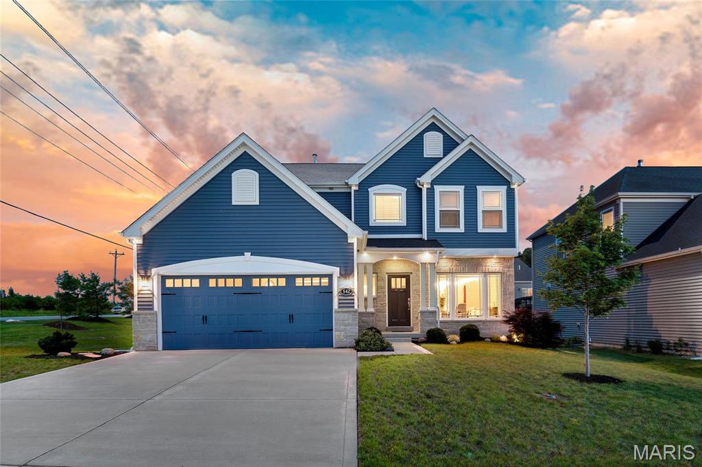 Welcome to 542 Derby Terrace Circle in Dardenne Prairie - a 3 years young 2-story beauty! Why build when this beautifully updated home already offers the new and improved features you are looking for? With 3 bedrooms, 2.5 bathrooms, over 2,400 square feet of living space, abundant natural light, and thoughtful upgrades throughout, this home is truly move-in ready. From the moment you step into the kitchen, you’ll notice the attention to detail. The space features quartz countertops, luxury wide-plank flooring, a large center island, upgraded appliances, 42-inch soft-close cabinetry, and a gas range. Just off the kitchen, the open-concept floor plan flows seamlessly into the living room, where you’ll find a pristine fireplace, upgraded bright lighting, and a high-tech speaker system — perfect for everyday living and entertaining. Upstairs, the spacious primary suite offers improved carpet padding, double vanity sinks, a walk-in shower, and a large soaking tub, creating the perfect place to relax and unwind. The home also features a versatile loft space that can easily be converted into a 4th bedroom if needed, giving buyers added flexibility for a guest room, office, playroom, or additional living space. Downstairs you will find plenty of storage space and endless possibilities! With an egress window and roughed in plumbing, your finishing touches & value adds await!!! Additional highlights include a water softener, sump pump, and an already-installed electric car charger. Located in the highly rated Fort Zumwalt School District and just minutes from shopping, dining, and major highways, this home offers comfort, convenience, and modern upgrades without the wait of new construction. This is exactly why you don’t need to build in today’s market — 542 Derby Terrace Circle is ready for you now!