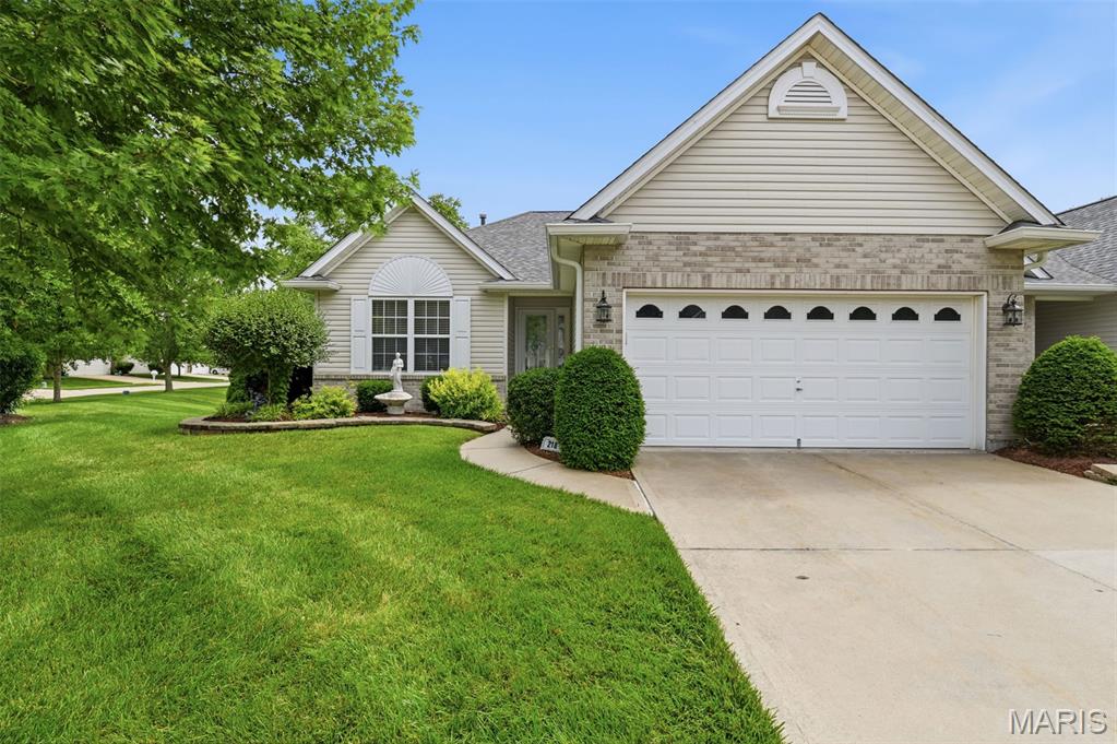 Welcome home to this beautifully updated, move-in-ready villa in desirable Dames Park! Packed with recent improvements, this home offers a worry-free lifestyle with a new HVAC system (Jerry Kelly), new water heater, new covered deck, new luxury vinyl plank flooring throughout the main living areas, and new carpet and pad in both bedrooms. The interior has been freshly painted in timeless Sherwin-Williams Alabaster White with Worldly Gray accents in the bedrooms.  The open floor plan features a welcoming foyer, vaulted dining room, and a spacious vaulted great room with a cozy gas fireplace. The adjoining breakfast room opens to the new covered deck, creating the perfect space for relaxing or entertaining. The tunning kitchen showcases a large center island, abundant white cabinetry, a generous pantry, and stainless steel appliances, including the refrigerator.  Situated on a beautiful corner lot, the home offers a level yard and irrigation system. The monthly condo fee covers lawn care, snow removal, trash service, irrigation maintenance, portions of exterior maintenance, and exterior insurance. The roof was replaced within the past two years and is documented by the HOA.  Enjoy low-maintenance living and all the comforts of home in this exceptional villa—simply move in and start enjoying the carefree lifestyle!