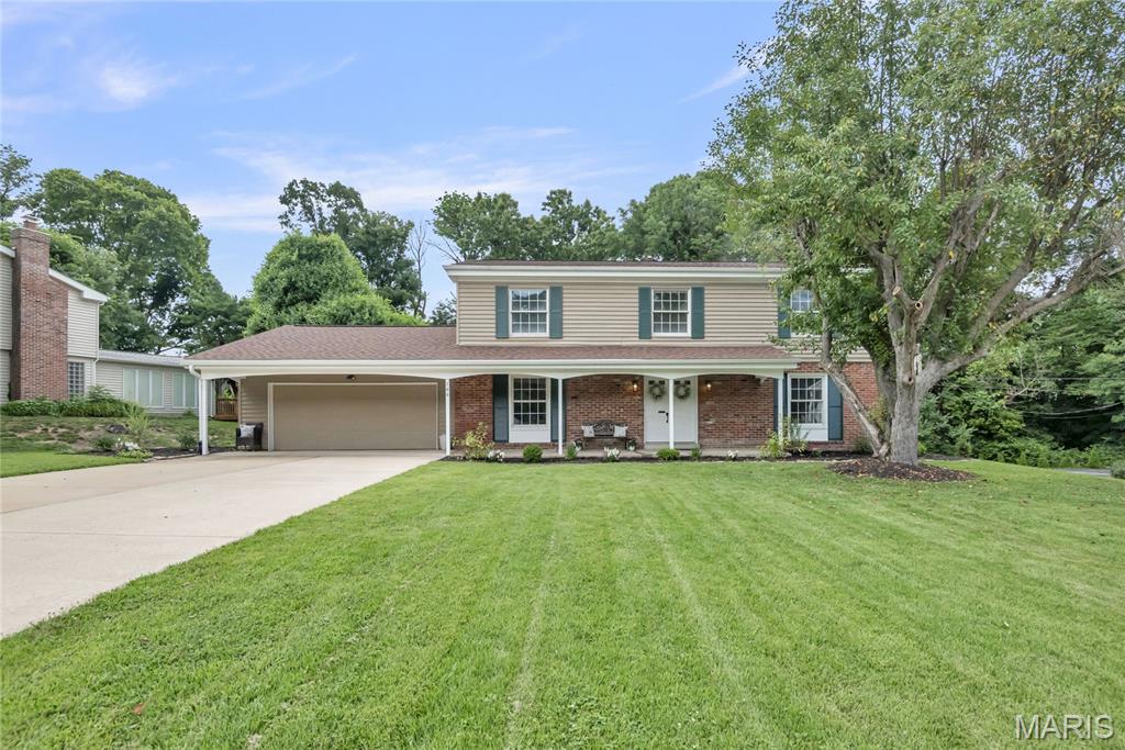 RIVER BEND ESTATES - MOVE IN READY / Parkway Schools / 5 Bedrooms, 3 1/2 Baths, Full walk-out basement. Two-Story on quiet cul-de-sac. Updates throughout include refinished hardwood floors, luxury vinyl flooring, updated light fixtures, freshly painted and refreshed bathrooms.  Fenced yard backs to wooded common ground for private setting.  Large composite deck perfect for entertaining or simply relaxing.  Lots of wildlife for your viewing enjoyment including deer, turkey, racoons, foxes and birds. Basement is large and has lots of storage space, as well as a half bath. Oversized 2 car garage with storage room. Driveway is large enough to fit 6 cars. Plus, great neighbors! This is the listing agents' home.  Open House Saturday, July 18th Noon - 2 pm.   Offers are due by Monday, July 20th, 7 pm.  Offers will be reviewed Tuesday, July 21, 2026 by 5 pm.