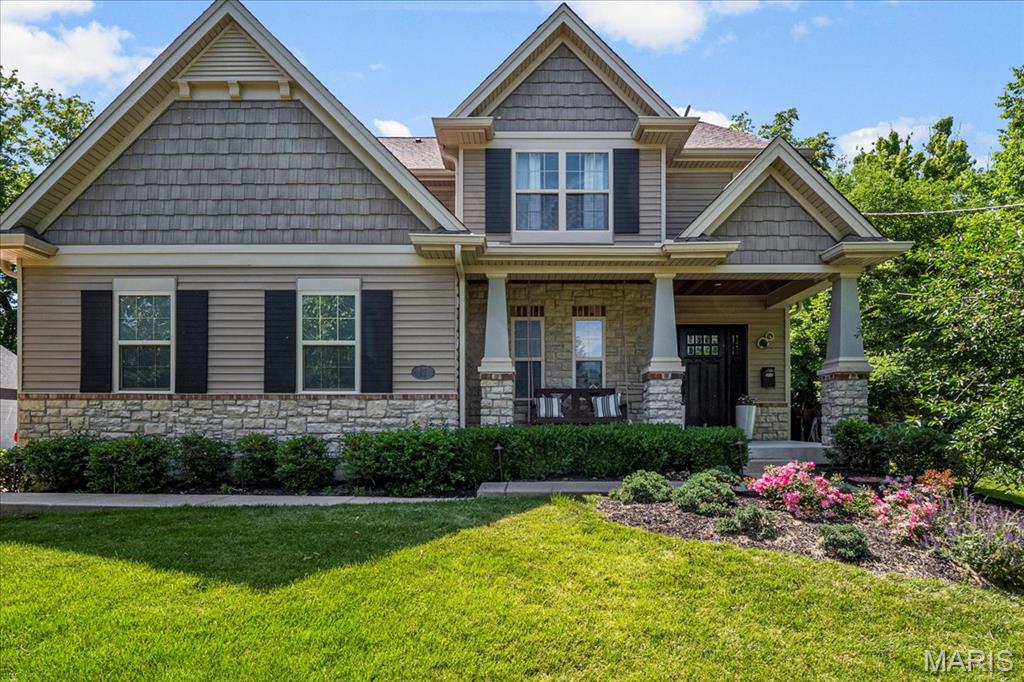 Spectacular Newer Build in the Heart of Webster Groves! Tucked away on a quiet, tree-lined street that dead-ends into beautiful Larson Park, this 5 bed, 3.5 bath home offers the perfect blend of privacy, convenience, and luxury. With the park as your backyard, outdoor adventures are just steps away. Inside, you’ll find every space today’s families are dreaming of—an updated eat-in kitchen with walk-in pantry, breakfast bar island, and seamless flow into the bright and spacious family hearth room with gas fireplace and soaring ceilings. Step outside to your all-season entertainer’s dream: a covered patio with built-in BBQ, TV, fans, firepit area, and fully fenced yard. Upstairs, enjoy four generously sized bedrooms including a stunning primary suite with spa-like bath, walk-in closet, and second-floor laundry for everyday ease. The finished lower level features a large rec room, full bath, and fifth bedroom—ideal for guests or a private retreat. Additional highlights include a main floor office, mudroom off the 3-car garage, and a beautifully landscaped yard with mature trees, including cherry trees ready for summer harvest. This is more than a home—it’s where the heart is. Welcome to Webster living at its finest!