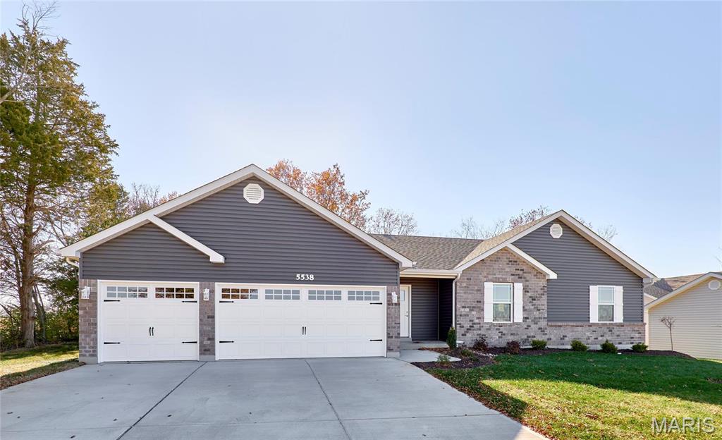 NEWER 3Bed/2Bath RANCH with every option you could imagine! They include vaulted ceilings, rounded “bullnose” corners, granite or quartz countertops, stainless steel appliances, 42" cabinets with "cushion close", custom neutral-colored paint job throughout, LVT flooring throughout most of the home, framed windows, taller baseboards, adult-sized cabinets in bathrooms with marble countertops, walk-in closets, upgraded carriage garage doors with openers, full bath rough-in, panel doors, and upgraded water/light fixtures throughout the house! MAIN FLOOR laundry! (Home has stainless steel fridge-not pictured). Tenant to verify school districts
