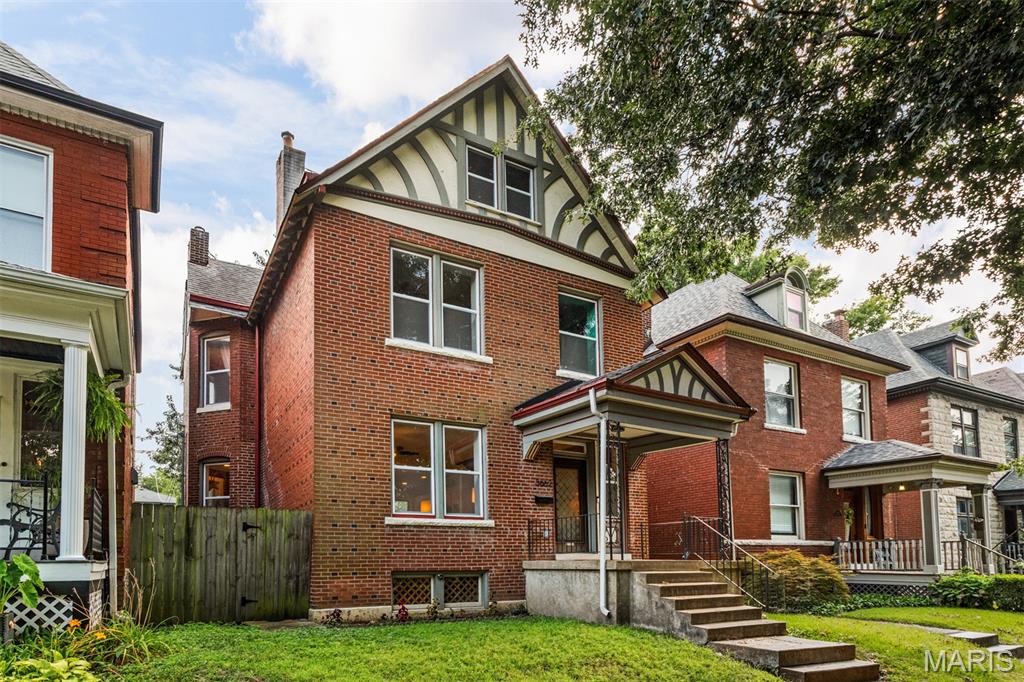 This gorgeous three-story home is just steps away from all the best food, fun, and local hot spots in Tower Grove South!
Inside, timeless exposed brick walls perfectly complement the sleek white kitchen cabinetry and stainless-steel appliances. The open-concept main floor is ideal for entertaining, featuring spacious living and dining areas, a stylish half bath, and convenient main-floor laundry. Upstairs, the second and third floors offer generous living space, including a stunning primary suite with a custom bath, walk-in closet, and private deck access on both levels. A spacious second-floor bedroom could easily serve as a mother-in-law suite or private guest room. Two additional bedrooms, a hall bath, and a versatile bonus room that could be used as a game room, office, nursery, or cozy sitting area complete the home. With zoned heating and cooling, an oversized two-car garage, and a fenced backyard for relaxing or play, this South City gem truly has it all.