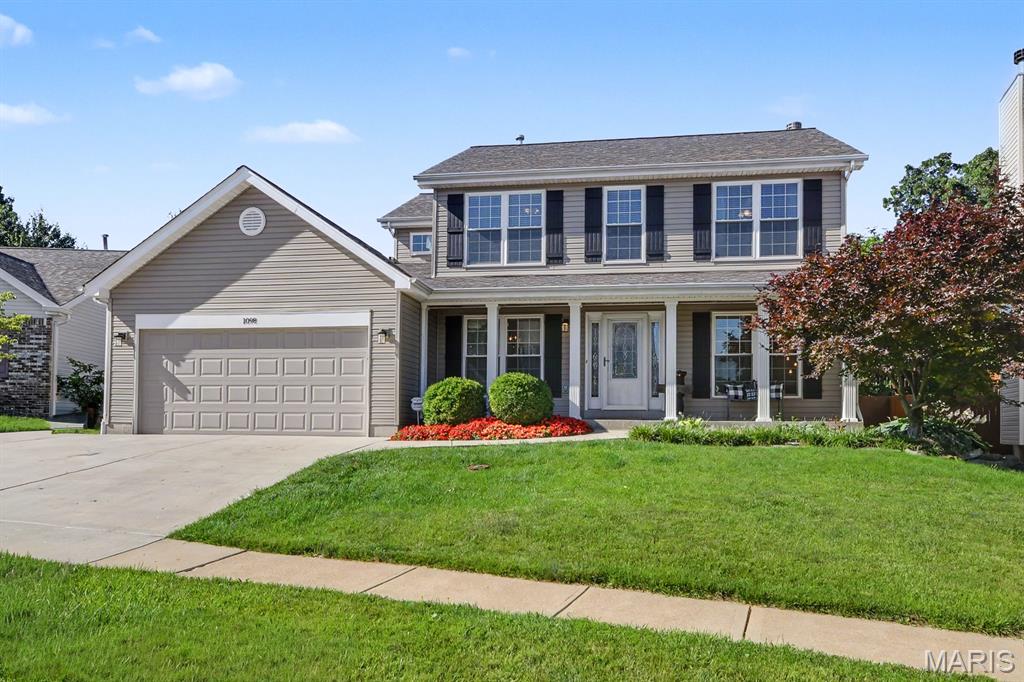 Welcome home to this beautifully maintained 4-bedroom, 3.5-bath property featuring an open floor plan and numerous updates throughout! From the moment you arrive, you'll appreciate the attractive curb appeal, beautiful landscaping, and the new extra-wide concrete driveway completed in 2023. Inside, you'll find warm wood flooring with flush-mount vents throughout the main floor, a spacious living room highlighted by a stunning brick gas fireplace. The heart of the home is the gorgeous updated kitchen, featuring granite countertops, custom backsplah, stainless appliances, and plenty of space for cooking and gathering. Relax in the inviting 3-season room with its own cozy fireplace, creating the perfect spot to enjoy your morning coffee or unwind at the end of the day. Upstairs, the spacious primary suite offers vaulted ceilings, custom walk-in closet, dual-sink vanity w/ makeup vanity, soaking tub, and separate shower. Three additional bedrooms and a full bathroom complete the upper level. The finished lower level provides even more living space with a large recreation area, movie room, and a full bath, offering flexibility for entertainment, hobbies, or everyday living. Major updates provide added peace of mind, including a new archetectrual roof, new siding (2025), new windows (2020), furnace & air conditioning (2021), carpet (2021), Kitchen remodel, new driveway, custom soffit on front porch, and extended exposed aggregate patio off the 3 seasons room. This move-in-ready home has been exceptionally cared for and offers the perfect combination of comfort, style, and functionality. This home has been meticulously maintained and upgraded!  Don't miss your opportunity to make this beautiful property your next home—schedule your private showing today before it's gone!