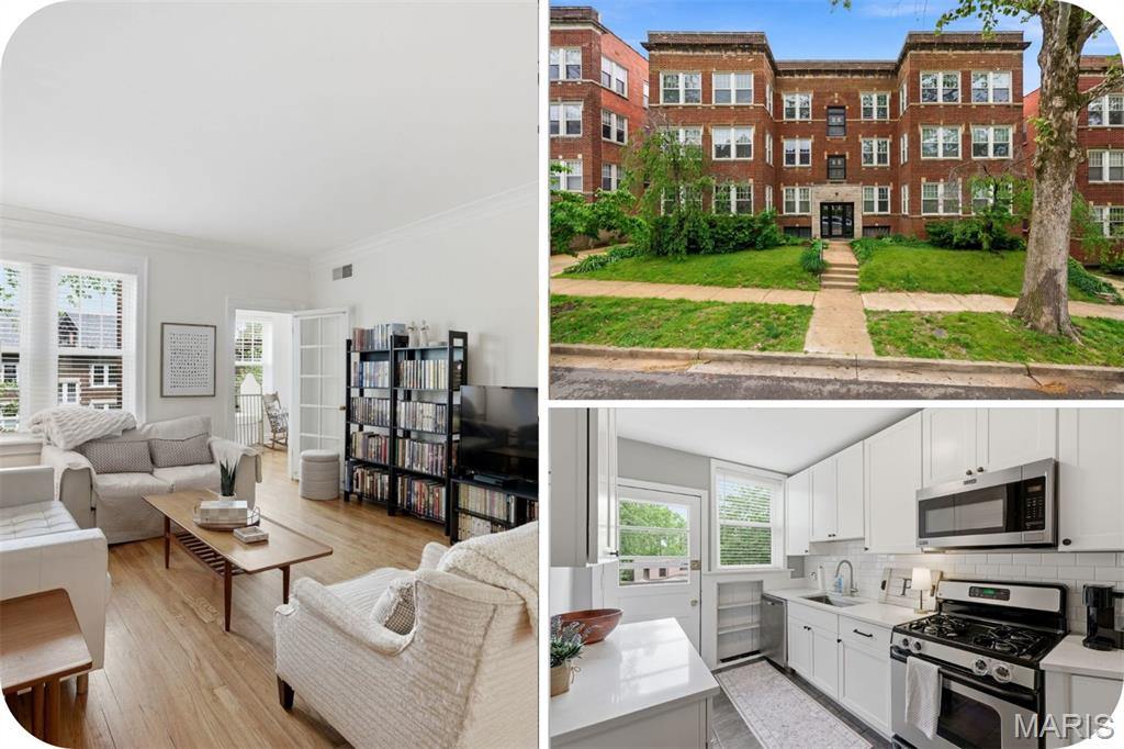 Welcome to 6306 Southwood #3E in the ever-coveted DeMun neighborhood, where life feels a little like a movie set and your favorite coffee shop is just around the corner. Perched on the top floor (hello, no upstairs footsteps!), this light-filled 3-bedroom, 2-bath condo also offers a bonus flex space perfect for a nursery, office, cozy reading nook, or whatever your heart dreams up.
The updated kitchen shines with quartz countertops, stainless steel appliances, and crisp white cabinetry, ready for everything from morning coffee rituals to dinner parties. And if cooking feels overrated? Step outside and stroll to neighborhood favorites like Louie, Sasha's Wine Bar, Seedz Cafe, Clementine's Naughty & Nice Creamery, Kaldi's Coffee, and Barrio.
Spend afternoons at DeMun Park or wander over to iconic Forest Park, voted one of America’s Best urban parks. All tucked within the sought-after School District of Clayton and offered for under $400K (yes, really).