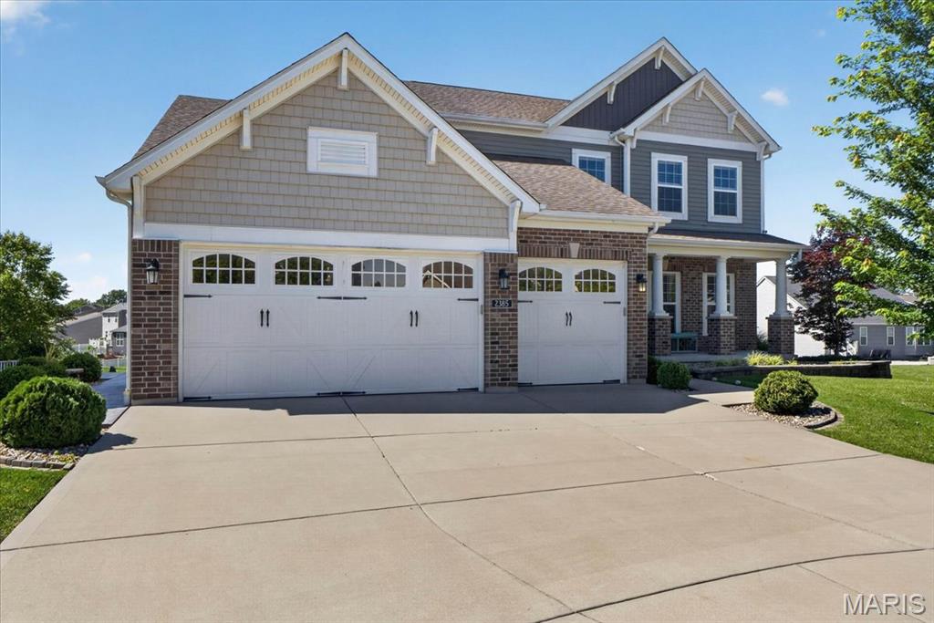 Nestled on a premium almost half-acre lot in the highly desirable Villages of Provence, this exceptional home offers the perfect blend of luxury, comfort, and functionality. The expansive, fully fenced backyard provides a rare amount of outdoor space for the neighborhood, beautifully overlooked by a stamped concrete covered patio complete with lighting and a ceiling fan.

The impressive curb appeal is enhanced by a brick and stone elevation, professional landscaping, a covered front porch, and its sought-after, low-traffic location. Inside, the main level gets tons of natural light and features an open floorplan, 9-ft ceilings, a private office with French doors, a convenient mudroom/drop zone off the garage entry, and a beautifully appointed primary suite, tucked away for added privacy. The laundry room is also conveniently located on the main floor. The heart of the home is the stunning kitchen, thoughtfully updated with new appliances, champagne gold hardware, and a reverse osmosis water filtration system. Complete with granite countertops, custom cabinetry, and a gas stove, the kitchen opens seamlessly to the large great room and the spectacular four-seasons room featuring a gorgeous wood-planked ceiling.   

Upstairs, you'll find a spacious second family room, three generously sized bedrooms, and two full bathrooms. The mostly finished walk-out basement offers even more living space, featuring a full bathroom, a nicely sized bedroom, and a 9-foot pour. Additional upgrades include dual HVAC systems, Ecobee smart thermostats, and an inground sprinkler system. The finished three-car garage is EV charger ready, and features two garage bays with EpoxyShield flooring, while the third bay showcases GarageTrac flooring and custom built-in shelving. Enjoy easy access to Blanchette Park, Historic Main Street, and the Katy Trail, all within less than two miles of your front door. This meticulously maintained home truly offers the exceptional yard space, updates, and location you've been searching for.