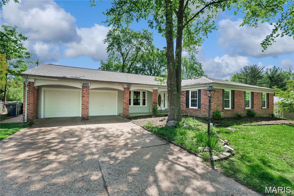 "REFRESHED NEWER LOOK & LOWER PRICE" ranch in Old Farm estates with nearly 5,000 sq ft of finished space! This modernized home features a brand-new deck, newer roof & shingles & underlying wood, refreshed exterior, and a fully opened-up main living area rarely found in the neighborhood. Inside you'll find 5 main-level bedrooms, 3.5 updated baths, real hardwood floors throughout, and a spacious kitchen with freshly painted cabinets and newer appliances. The finished walkout lower level is perfect for multigenerational living, guests or rental potential - complete with renovated second kitchen, new flooring, remodeled full bath, two additional sleeping areas, multiple rec space and abundant storage. Upstairs and downstairs laundry hookups add convenience. Enjoy a private backyard with a new retaining wall, plus neighborhood amenities including a pool and playground. Located in the Parkway Central School District with quick access to highways, parks, shopping, and dining. A rare combination of space, updates, and modern layout-this one stands out! Attic fan does not work.