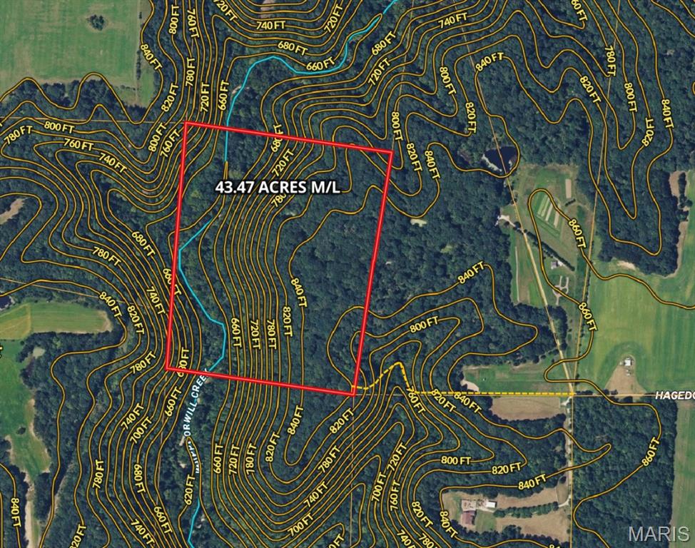 Great recreational tract just 7 minutes south of I-70 in New Florence, MO and just 15 minutes from Hermann! Excellent deer and turkey hunting! Beautiful Whippoorwill Creek runs through the property providing live water for wildlife all year round! Stunning rock outcroppings along the west side of the main ridge provide great places to camp and take in the views of the creek bottom below.  A trail system allows for access to all areas of the 43 acres. Extremely private! Perfect for camping, hunting or "off the grid" living! Big tracts all around! Ideal for your weekend getaway.
