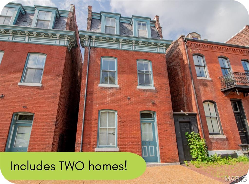 Thinking about house hacking—but not sold on apartment living? This Soulard setup hits different. In the heart of one of St. Louis’ most vibrant, walkable neighborhoods, you’re steps from your favorite bars, restaurants, and coffee spots—no rideshare required. Even better: this property delivers two standalone homes, giving you the flexibility to live, host, or rent on your terms. The front home is a spacious 4 bed, 2 bath with an easy, open main level for everyday living and hosting. Upstairs, you’ll find two bedrooms (one with a private balcony) and a full bath, plus two additional bedrooms and another full bath on the third floor—plenty of room for guests, office space, or both. Tucked behind, the second home offers 2 beds, 2 baths with its own distinct layout. A large eat-in kitchen and comfortable living space anchor the main floor, while upstairs features a private suite with ensuite bath and generous closet space (including a giant walk-in closet). The third floor adds another bedroom and second full bath. Outside, you’ve got a fenced yard, storage shed, and three off-street parking spots (yes, even room for the golf cart). Both homes include private basements with laundry hookups so you'll never have to pay for storage or a laundromat visit again. 

But that's not all! :) If you or a friend would like to buy the sister property next door at 910 Russell, that one's available as well. Same price & basic floorplans/finishes but both of these homes are rented until fall of 2026. 

Whether you're looking for a place to call your own & have an AirBnb or space for out-of-town guests -or- rent one of the homes full-time to off-set your mortgage, you can't go wrong here. Buy this place & you'll never be house poor so you can still enjoy all the fun things in life! Opportunities like this don’t come around often. Skip the Zillow rabbit hole & reach out to me--the listing agent--directly for more details or a private tour.