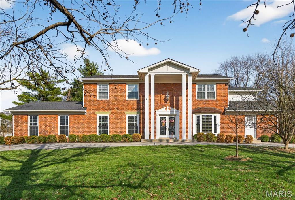 Back on the market due to buyer remorse! This spacious 2-story center hall home in the highly sought-after Ladue School District offers an exceptional blend of comfort and functionality. The open floor plan features a large updated kitchen that flows seamlessly into the main living areas, perfect for everyday living and entertaining. A large first-floor laundry room adds convenience and an abundance of storage, while the vaulted sunroom - filled with abundant natural light - creates a bright and inviting retreat. The cozy family room is anchored by an electric fireplace, providing the perfect space to relax. Step outside to a private backyard complete with an inground pool, ideal for summer enjoyment. The first-floor half bath offers convenient access for pool guests. Upstairs features a primary suite with a spa-like bath and a large walk-in closet with a center island. Three additional bedrooms plus a hall bath complete the second floor. Additional highlights include ample storage throughout, an outdoor storage shed, a circle drive for easy access and parking, and a finished lower level featuring a spacious recreation area, private office/sleeping area, exercise room, and an additional full bath with separate tub and shower, all of which offers flexibility for a variety of needs. A convenient location to schools and shopping, this home is a must see.