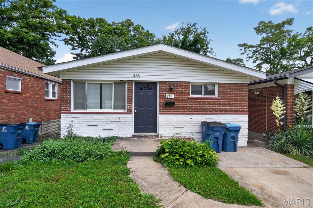 Charming single-story ranch home offering 3 bedrooms and 1.5 full bath, comfortable living in a quiet residential neighborhood of St. Louis County. This detached residence features a functional layout designed for everyday convenience, with a bright main living area and easy flow throughout the home.

The property includes a traditional kitchen setup with essential appliances and a practical dining and living space combination. Hardwood and vinyl flooring add durability and character to the interior. A full basement provides valuable additional space for storage or future finishing potential.

Built with classic brick construction and set on a modest, manageable lot, the home offers low-maintenance exterior appeal. Year-round comfort is supported by central air conditioning and forced-air natural gas heating, with full public utilities already in place.

Located in a well-established area of the Normandy School District, the property provides convenient access to major roads, schools, and local amenities. This home presents a great opportunity for first-time buyers, downsizers, or investors seeking a solid rental property in a stable residential area.