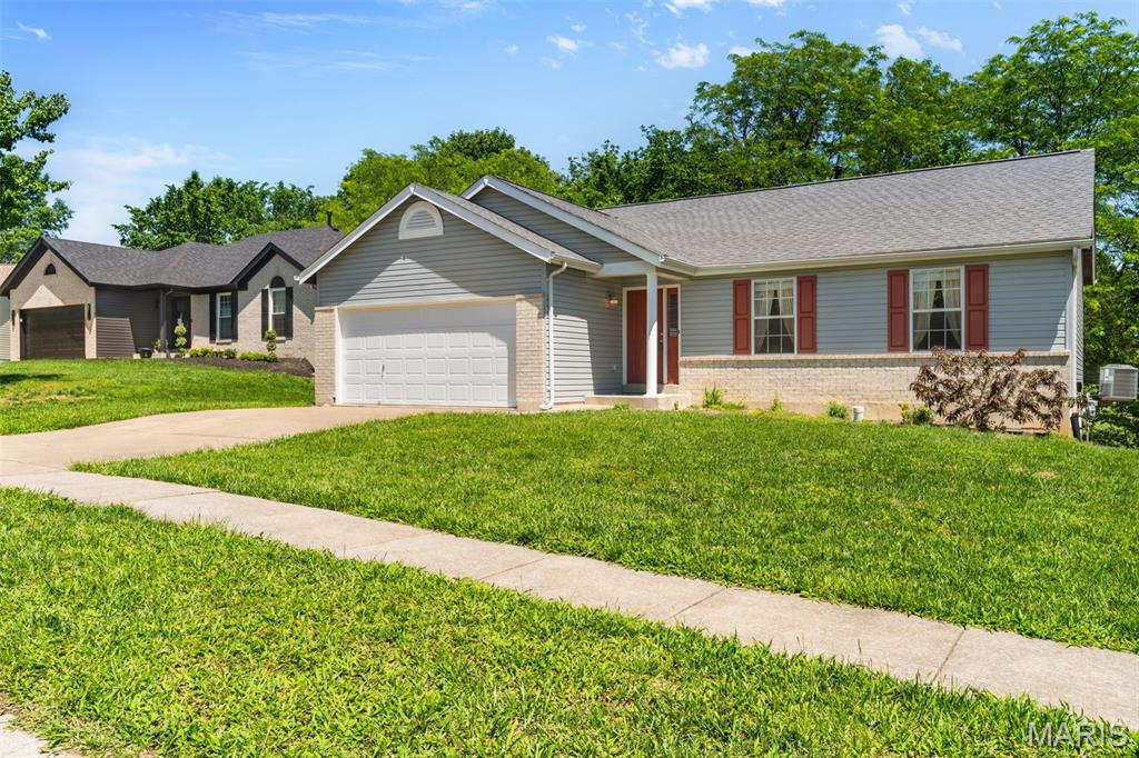 NO Open House-Canceled property is under contract. Great opportunity for instant sweat equity to own this one-owner ranch home with a walk-out lower level in the desirable Estates at Peine Forest Subdivision, with only one entrance to help minimize through traffic. This home backs to trees and an acreage property, offering a private backyard setting rarely found in this price range.
Inside, you’ll find an open floor plan, 3 bedrooms, 2 full baths, main floor laundry, and a 2-car garage. The walk-out lower level is ready for your finishing touches and offers outstanding potential for additional living space and instant equity.
Major updates have already been completed, including newer HVAC, newer water heater, architectural roof, and new siding—giving buyers peace of mind on the big-ticket items.
Excellent location close to Splash Station Aquatic Center, Elementary School, parks, shopping, and restaurants along Wentzville Parkway, all within the highly regarded Wentzville R-IV School District. Hurry before it’s SOLD!