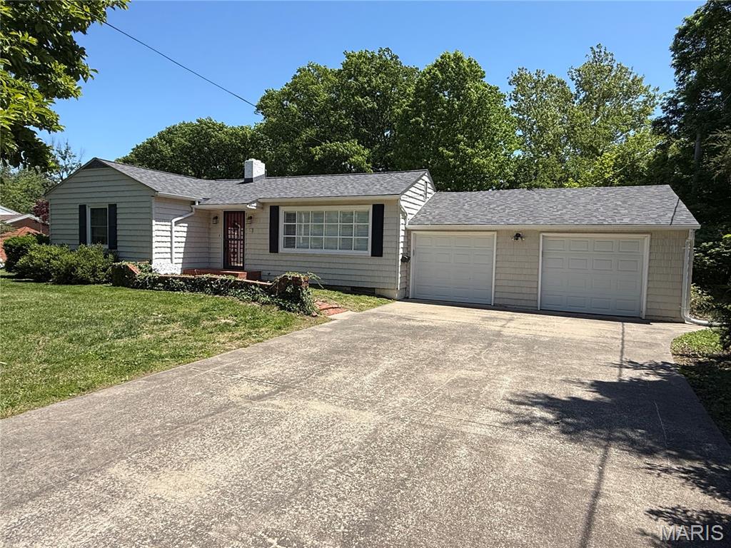 Location! Location! Location! Ranch style home with all main level living offering two bedrooms and two bathrooms. The main level has living room and dining room. Kitchen has wood cabinets with refrigerator, gas range, microwave, and dishwasher. There is an addition of the kitchen with additional dining room and large family room. The family room has a gas fireplace and built-in bookcases. The home has two bedrooms. One bedroom has a private bathroom with walk-in shower. There is an abudance of closets and a main level laundry room. The basement is unfinsihed. The home has a two car attached garage. There is a deck off the family room with access to the flat backyard that backs to Riverview Park.