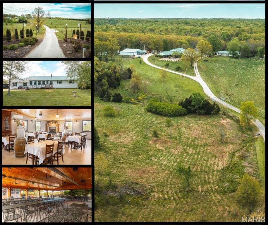 It's not just land; it's your vision coming to life on Route 66. With 53 acres of rolling hills, woods, pastures, 2 ponds, spring and a creek, this property is a canvas of endless possibilities! The 3 bed, 2 bath owner's home, with 1/1 in-law suite boasts updates from flooring to kitchen enhancements. A 4,200 sq ft metal building has 3 sections including 2 suites a 2/1 and 1/1 for rental, managers or family! Another bay is drive thru garage and the middle bay is open to your imagination. Main building is 100-person dining room with a fireplace to set mood, beautiful wood bar. Covered patio with sound system & stage seats 300. Two commercial kitchens including wood fire pizza oven service the restaurant, accommodates dreams – family compound, over 55 community, RV park, event venue?? Visibility from I44, a billboard included – ideal for business. Seize this opportunity! Includes all kitchen, restaurant equipment! Don't miss out on this rare gem! Duplicate listing of #23020664