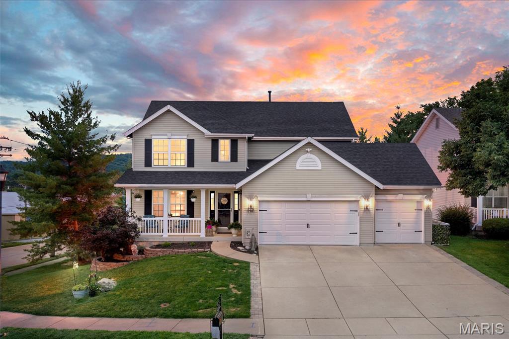 Welcome to 350 Hunters Heights Drive —a beautifully updated home that perfectly blends comfort, style, and convenience. Built in 2008 and thoughtfully improved throughout, this move-in-ready residence features a new roof, new water heater, updated appliances, new flooring, and permanent exterior lighting that adds year-round beauty and curb appeal. Step inside and be greeted by an abundance of natural light that fills the spacious interior, creating a warm and inviting atmosphere. The updated kitchen is equipped with updated appliances and flows seamlessly into the main living areas, making it ideal for both everyday living and entertaining. Outdoor living is a dream with a maintenance-free composite deck and stunning stamped concrete patio overlooking the backyard—perfect for relaxing, grilling, or hosting family and friends. The finished walk-out basement offers incredible versatility, featuring the ultimate sports fan's retreat complete with a one-of-a-kind hockey stick handrail, a full bathroom, and an additional office or bonus room that can serve as a guest suite, home gym, hobby room, or workspace. Located just minutes from local restaurants, shopping, parks, and everyday conveniences, this home offers the perfect combination of suburban tranquility and accessibility. To provide added peace of mind, the seller is including a one-year AHCOSA Home Warranty. With all the major updates already completed, the only thing left to do is move in and enjoy. Don't miss your opportunity to make this exceptional Eureka home yours!