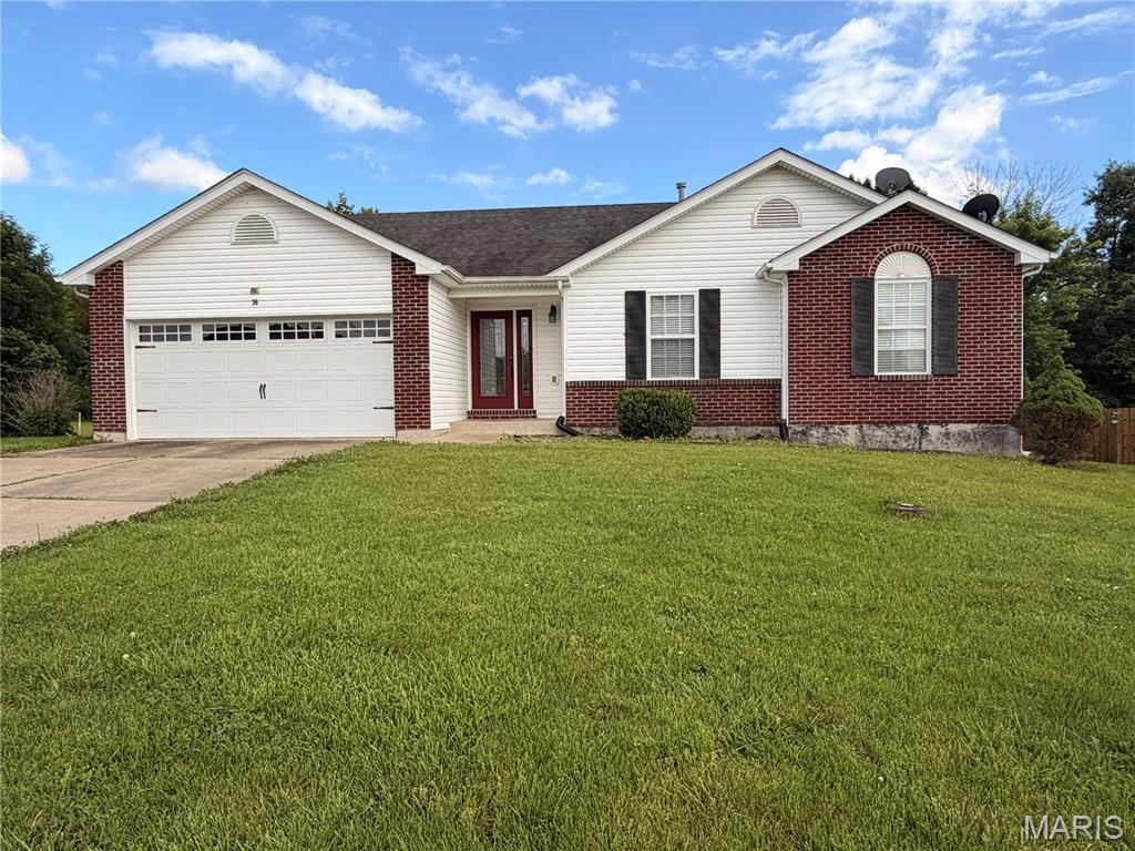 Just what you have been looking for! Nice 3BR/2BA Ranch on pretty lot that backs to woods!  Inviting, open floor plan with vaulted great room with a wood burning fireplace.  Kitchen has stainless steel appliances, ceramic flooring, and new backsplash.  Large deck outside of breakfast area overlooks the pretty back yard!  The home also features a MF laundry, 2 car attached garage, and walk-out basement.