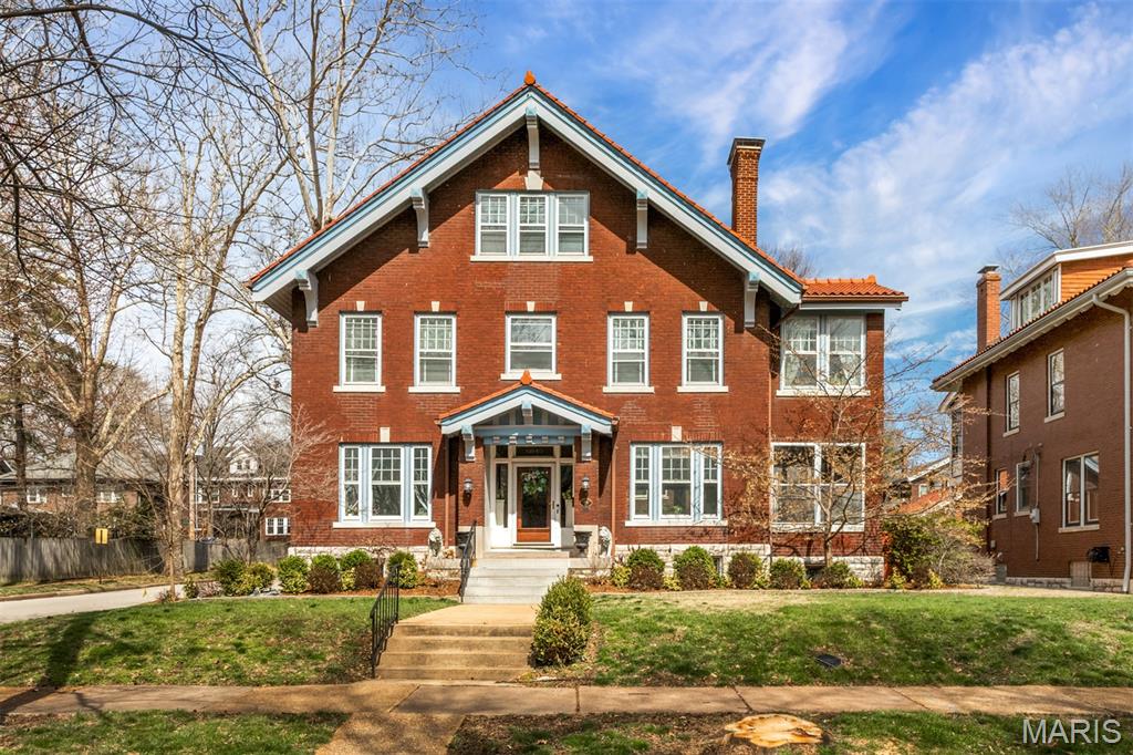 Welcome to 6843 Waterman Avenue, a stunning blend of historic elegance and modern comfort nestled in the sought-after Ames Place neighborhood of University City. Surrounded by mature trees and timeless architecture, this exceptional home offers both character and convenience—just minutes from Washington University, Forest Park, Clayton, The Loop, and public transit.
Boasting six spacious bedrooms and 3.5 bathrooms, this home provides abundant living space, including two bright sunrooms and a third-floor cedar storage/luggage room. Every room is filled with natural light, highlighting the beautiful architectural details that make this home truly special.
Recent updates ensure peace of mind and modern functionality, including a beautifully renovated kitchen, new roofs (carriage house roof completed by current owners; main house roof by previous owners), updated plumbing and sewer systems, a custom closet room, and a wine room in the basement.
Step outside to enjoy a thoughtfully designed outdoor patio complete with a fireplace—perfect for entertaining or relaxing evenings at home.
The carriage house features a three-car garage and an expansive upper level full of potential. Whether you envision a guest suite, home office, studio, or creative space, the possibilities are endless.
A full list of updates is available. This one-of-a-kind historic gem offers space, charm, and modern amenities—when you see it, you will fall in love.
