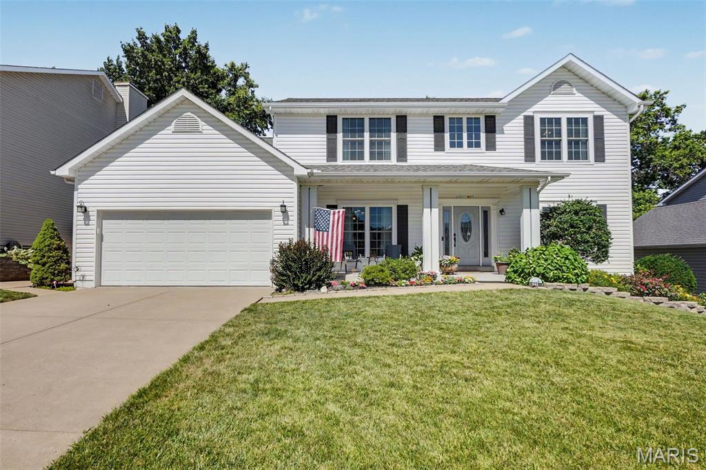 MOTIVATED SELLER! You. Will. Love. This. Home.  Pristine Saint Peters location on a dead-end cul-de-sac!  Welcome to this flowering oasis, both front and back yards!  Original homeowners have taken the time in nurturing outdoor space for peace and enjoyment for family and memories to grow.  Enjoy the view from the spacious deck, covered patio or roomy backyard swing that stays! Mature trees offer shade and privacy.  Several blackberry producing bushes!  Also planting beds and beautiful retaining walls.  Head inside where the gorgeous front door with two sidelights greets you upon entrance into the 2-story entry foyer.  Do you have a large family?  Do you love to entertain?  This is the home for you!  The. Space. Is. Here.  5 bedrooms, 3.5 bathrooms, with over 3600 square feet of living space!  9' ceilings and a finished walk out basement!  Luxury vinyl plank throughout main floor.  Updated kitchen/breakfast room with soft close drawers, granite countertops on center island and dining peninsula, all designed for extra seating in addition to the breakfast and formal dining rooms!  Granite at coffee/wine bar, charging/landing station area as well!  You will enjoy the full use of all this countertop space with the roll out spice cabinet, lazy Susan and TONS of cabinet storage in center island AND BOTH SIDES of the dining peninsula!  Living room hosts gas fireplace with brick surround and a custom jack-mat hearth seat/protective cushion.    Main Floor Laundry.  Natural light flows throughout home.  Huge master bedroom with large ensuite bathroom provides an ample soaking tub. 4 bedrooms on second floor.  5th bedroom in the always dry, finished with a 3rd full bathroom, walk out lower level.  Bonus basement room for crafting, office space, gaming or additional sleeping area!  Oversized 2 car garage with bike hooks, and an insulated garage door!  Per owners' design, all interior hot water pipes were insulated before drywall install AND exterior of home was wrapped with insulated foam board before Dutch-lap siding put on!  Attic is also doubly insulated with blown in insulation.  Owners have taken such good care of their home and are ready for new owners to create lasting memories as well that you're sure not to take note the well-loved, well-cared for, nostalgic of the dawn of the Gen Z era upstairs carpet.  There is too much to list here - be sure to check the amenities sheet! Stop by today!