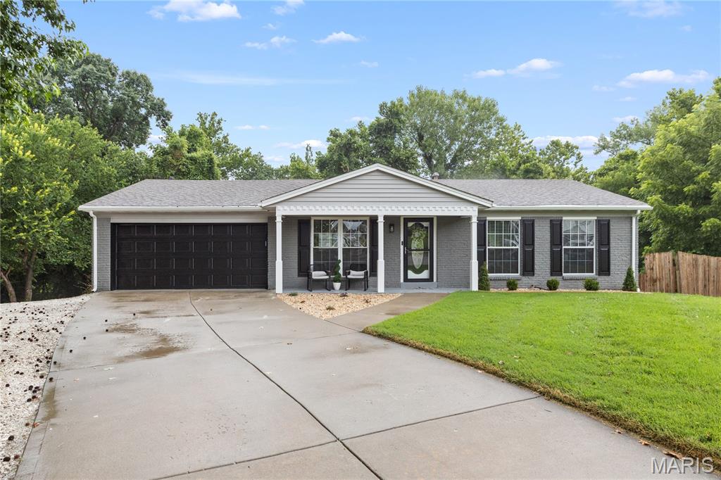 Now available, this stunning ranch home features an open-concept layout completely transformed with premium new flooring and stylish updates throughout. The bright living room flows effortlessly into an updated kitchen, which boasts brand-new cabinetry, contemporary hardware, and a gorgeous tile backsplash—making daily living and entertaining a breeze.Relax in the primary bedroom suite complete with its own private bathroom, or step outside to enjoy the incredible exterior amenities. The kitchen leads out to a screened-in porch and deck overlooking a massive, private 0.45-acre yard that backs to a tranquil wooded lot. The backyard is fully fenced and features a built-in firepit, offering the perfect private retreat. Additional highlights include an attached garage, and a large walk-out basement providing abundant storage space. Located with quick access to Highway 94/364 and the vibrant Streets of St. Charles.
