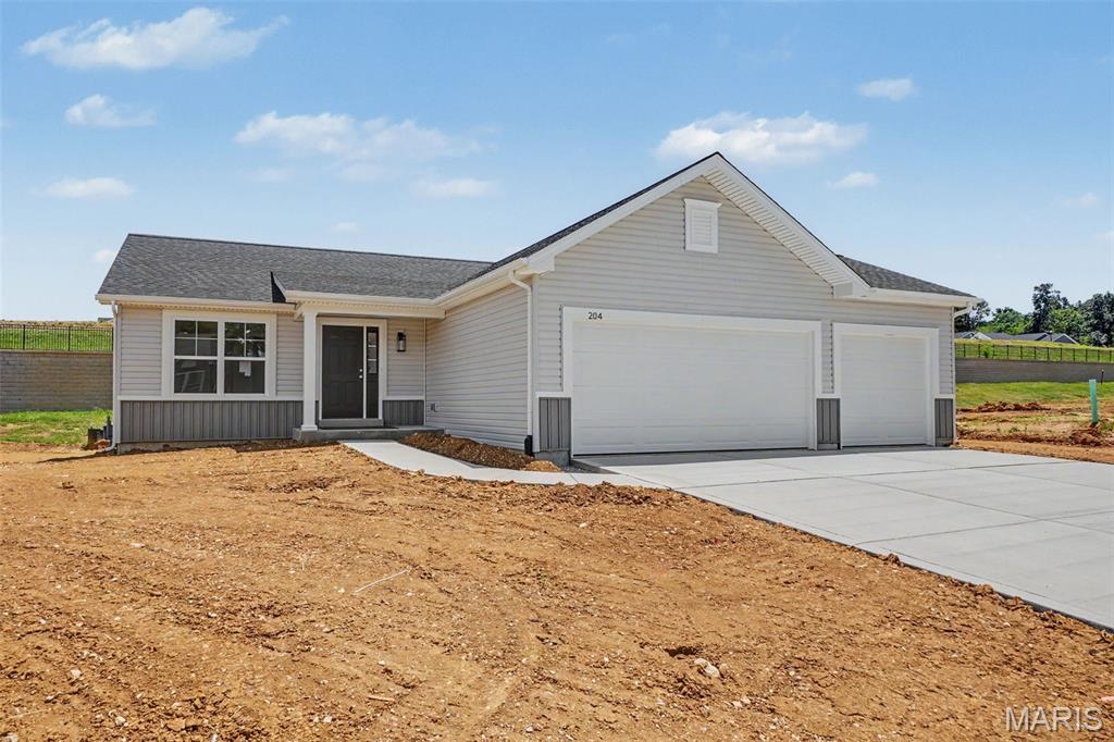 This 3 bedroom, 2 bath Ranch has a 3 car garage is now complete.  The Spacious Kitchen has Sarsparilla Cabinets, GE Black Appliances including a smooth-top self cleaning range, microwave & dishwasher. The Kitchen also includes an Island w/ overhang & a Walk in Pantry.  The Great Room is open to the kitchen & breakfast room making it feel very spacious.  The Primary Bathroom has a 5' Shower w/ seat, Semi frameless shower doors, Double Bowl, Adult Height Vanities w/ Moen Faucets & a 5' shower w/ a semi frameless shower door.  Other features in this home include Architectural Shingles, Ridge vent, Enclosed Soffits & Fascia, Egress Window, Rough In for a Future bath in the LL, a 50 Gallon Hot water heater & a Fully Sodded & Landscaped Yard.