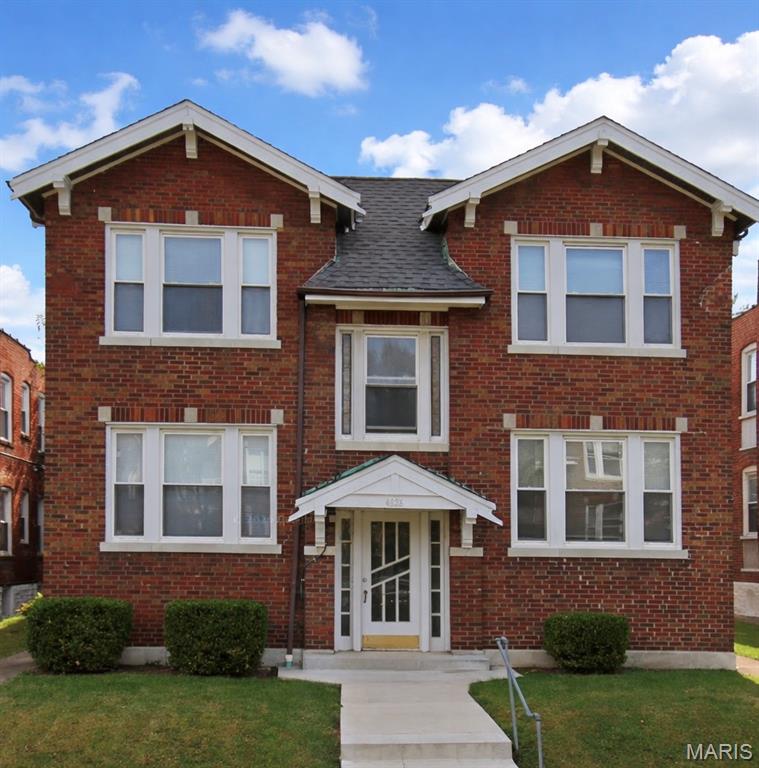 New Price! Here's your chance to own a quality all-brick four-family in the highly sought after Southwest Garden neighborhood. Close to the Missouri Botanical Gardens, The Hill, Barnes Hospital, WashU Medical School, Forest Park and Tower Grove Park makes for an ideal location. This 4,148 sq ft property has 4 spacious units, with a current vacancy for potential owner/occupant or the perfect "house hacking" opportunity. Building features central heating and cooling throughout, and its high ceilings, refinished hardwood floors and original stain glass windows add to its historic charm.  Some newer vinyl windows. Each tenant enjoys dedicated laundry access with washers and dryers provided in the clean, freshly painted basement along with extra storage.  Sewer/ lateral lines under basement have been fully replaced.  Brand new concrete parking pad with newly replace retaining wall completed in March 2026.  New roof 2025.  Updated electric. Check out the pictures of each apt and basement.