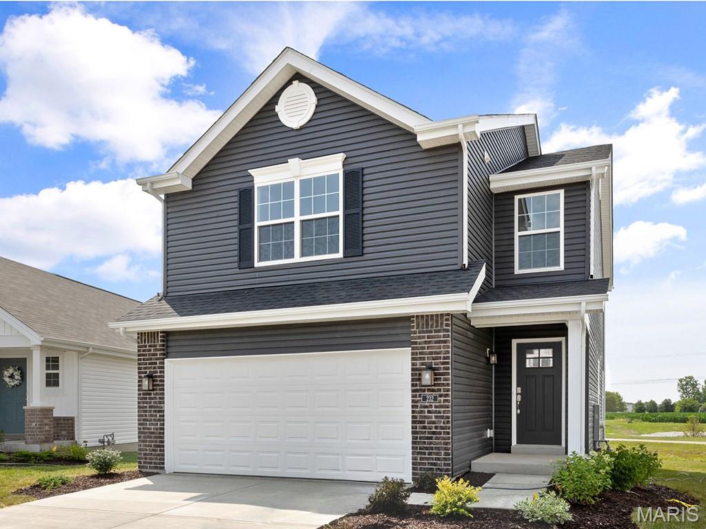 New McBride Homes 2 story Arlington 3BR, 2.5BA will be ready this summer! Enjoy 6’ windows & beautiful wood laminate flooring throughout main living area. Perfect for entertaining, the kitchen features level 4 Winstead Burlap 42” tall cabinets, quartz countertops, & stainless-steel GE appliances. The breakfast area opens to the backyard, and the living room features a large window & ceiling fan. The primary suite features two spacious walk-in closets & private bath with 5’ walk-in shower and a linen closet. Two more bedrooms with large walk-in closets, a full hall bath, & 2nd floor laundry add convenience. Extras include white 6 panel doors, ceiling fan prewires, main floor powder room, a 2-car garage w/coach lights, & more! Liberty features a private walking trail w/a lake, gazebo, & acres of beautiful common ground. Enjoy peace of mind with McBride Homes' 10 year builders warranty & incredible customer service! Similar photos shown.