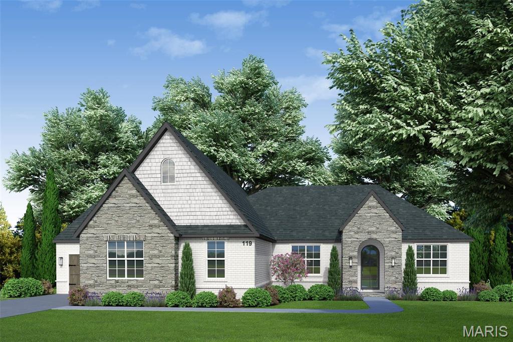 Auden Meadow is New Melle's newest luxury development where you will soon find exquisite custom homes on 3-9 acre homesites. With 11 customizable floor plans & 16 beautiful homesites to choose from, all that's left to do is design your dream home! The Caroline floor plan is a 3 bedroom, 2.5 bathroom, Ranch with an office, partially covered deck/patio & oversized 3-car garage. Standard features include a stunning iron front door, brick & stone front elevation, architectural shingles, irrigation system & landscaping package, 9' foundation pour, high efficiency HVAC, stone fireplace with stone hearth & mantle flanked by built-in book cases, soft close cabinet doors & drawers throughout, custom built & painted range hood, Quartz counter tops, KitchenAid appliances, kitchen backsplash & under cabinet lighting, hardwood floors in main living areas, tile flooring in bathrooms & laundry, tile shower/tub walls, 8' interior doors with black or brushed nickel hardware, 3 1/4" casing on windows & doors, 6 1/4" tall baseboard, crown molding  & more!
