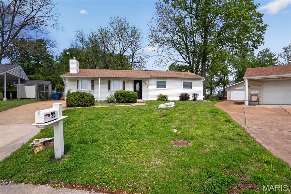Located in the desirable city of Maryland Heights, this inviting home at 25 Jane Ct offers comfort, convenience, and strong value in a well-established neighborhood. The property features a functional floor plan with a spacious living area ideal for everyday relaxation and entertaining. The kitchen offers practical layout and great potential for updates to suit your personal style. Bedrooms are well-proportioned, providing flexibility for family living, guests, or a home office setup. Natural light enhances the interior, creating a warm and welcoming atmosphere throughout the home. Situated on a quiet cul-de-sac, the property offers a sense of privacy while still being close to everything you need. Enjoy easy access to major highways, schools, shopping centers, dining options, parks, and entertainment in the greater St. Louis area. The outdoor space provides room for leisure, gardening, or future enhancements. Whether you're a first-time buyer, downsizing, or looking for an investment opportunity, this home presents excellent potential in a highly convenient location within the Pattonville School District.