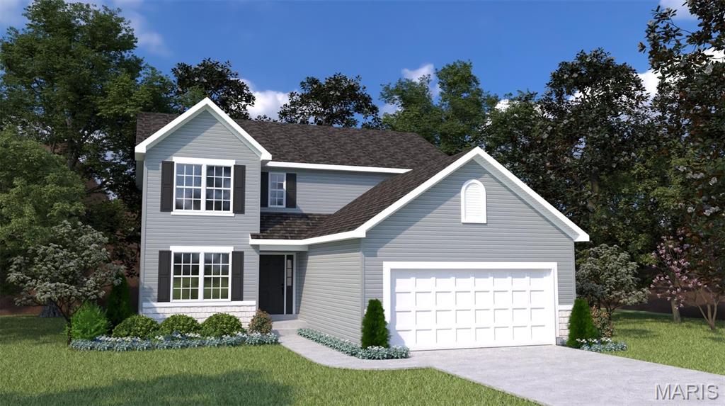 The Hickory by Houston Homes, LLC. 2,394 sq. ft. 2-story w 3 BD, 2.5 BA, 2-car garage w. 3rd tandem bay. Overall 36'-10" depth at one of two bays. Main floor foyer, coat closet, flex room, kitchen w. walk-in pantry, breakfast cafe & great room, powder room. Upper level owner's suite w. walk-in closet, private bath w. 5' deluxe tub/shower combo w. seat, elongated toilet, linen closet, adult height vanity w. cultured marble top. 2nd floor laundry, loft (option: convert to Bed#4). Bedrooms 2 & 3 w. walk-in closets & shared hall bath. Stainless steel kitchen appliances, wood kitchen cabinetry w. soft close cabinet doors & drawers, granite countertops, garbage disposal. R-38 ceiling & R-13 wall insulation, Pella windows & patio doors. 8' reinforced foundation walls, 10-year anti-leak foundation warranty, sump pit & pump, lighting at garage, foyer & front porch, smoke detectors, architectural shingles, PestSheild, low maintenance vinyl siding, full sod yard & professional landscape package.
