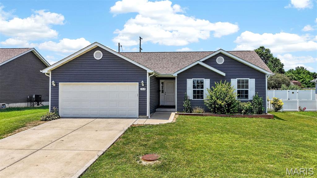 Open House Sunday 7/12 1-3PM. Zero Down Financing Available! USDA Eligible! This charming, move-in ready home is the perfect place to put down roots! Located in the desirable Hamptons subdivision, this freshly painted 3-bedroom, 2-bath, 2-car garage home offers 1,200 sq ft of comfortable living space designed with families in mind. You'll be greeted with open floor plan with vaulted ceilings that creates a bright and airy home—perfect for movie nights, homework time, or weekend gatherings. The kitchen features stainless steel appliances (including the side-by-side refrigerator that stays), granite countertops, and a full pantry, all flows effortlessly into the dining and living areas, keeping everyone connected and making entertaining easy. The primary bedroom w/ new flooring showcases an accent wall & a spacious walk-in closet. It's private bath completed with an adult-height vanity, linen closet & walk-in shower. Additional bedrooms are ideal for kids’ rooms, a nursery, or a home office. Main-floor laundry adds everyday convenience for busy households. Out back, kids will LOVE the fully fenced yard complete with a swing set that stays—your own private play zone! Adults will enjoy relaxing on the patio while taking in peaceful sunsets over the rural horizon. The lower level offers a safe and versatile space ready to be finished into a playroom, rec room, workshop, or additional living area. Equipped w/ rough in bathroom, egress window, and sump pump. Conveniently located in Troy just off Hwy 61, with quick access to schools, shopping, and dining. Whether you’re buying your first home, planning for easy retirement living, or adding to your investment portfolio, this home is ready to welcome you!  Seller needs an end of August closing please