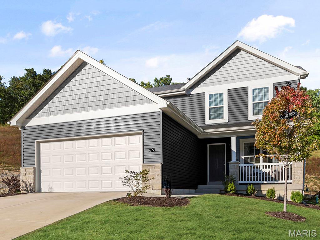 New McBride Homes Berwick, 2-story 3BR, 2.5BA will be ready this summer! Craftsman exterior and walkout homesite! Perfect for entertaining, the main level boasts wood laminate flooring & 6’ windows. The kitchen has quartz countertops, stainless steel GE appliances, & level 4 Landen Flagstone 42” tall cabinetry w/center island & breakfast bar. The breakfast room has a sliding glass door to the backyard. Spacious living rm with 2 large double windows & ceiling fan. Upstairs the primary suite has a walk-in closet & private bath with double sinks, linen closet, & 5ft walk-in shower. 2 more bedrooms, full bath, & 2nd-floor laundry add convenience. Other features include white 2 panel interior doors, powder rm, & more! Parkview offers beautiful new homes in Gray Summit with easy access to I-44, nearby parks, shopping, dining, and outdoor recreation in Franklin County. Enjoy peace of mind with McBride Homes’ 10 year builders warranty & incredible customer service! Similar photos shown.