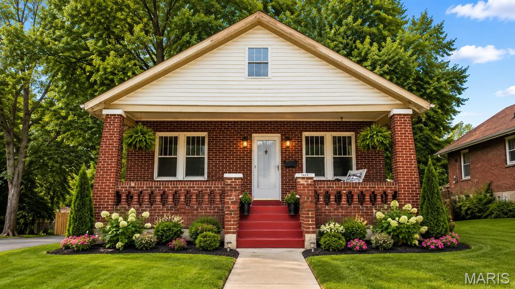 Welcome to 1625 Gallaher Avenue, a charming nearly all-brick home nestled in the heart of historic St. Charles! Full of character and timeless appeal, this inviting home features 3 bedrooms, 1 bath, and impressive 9-foot ceilings throughout the main level, creating a spacious and airy feel. Step inside through the beautiful arched entryway that leads to a separate formal dining room, perfect for gatherings and everyday living. There are two bedrooms on the main floor. The generously third bedroom on the upper level offers access to a private loft retreat, ideal for a home office, reading nook, or additional living space, flexibility for family, guests, or hobbies. Outside, you'll find a covered porch, a large level backyard with endless possibilities, including room to add a substantial garage or create your own outdoor oasis. Convenient alley access from both the rear and side of the property provides added functionality, along with off-street parking for up to three vehicles. Enjoy a neutral décor, charming hall bath with pedestal sink, and a low-maintenance lifestyle in a location that can't be beat. Just minutes from shopping, schools, major highways, and within walking distance to a nearby park, this home offers the perfect combination of convenience and affordability. Whether you're an investor, or someone looking to downsize without sacrificing charm, this adorable and affordable St. Charles gem is one you won't want to miss. Property is being sold in its current as-is condition. Seller will not provide inspections, repairs, or warranties.