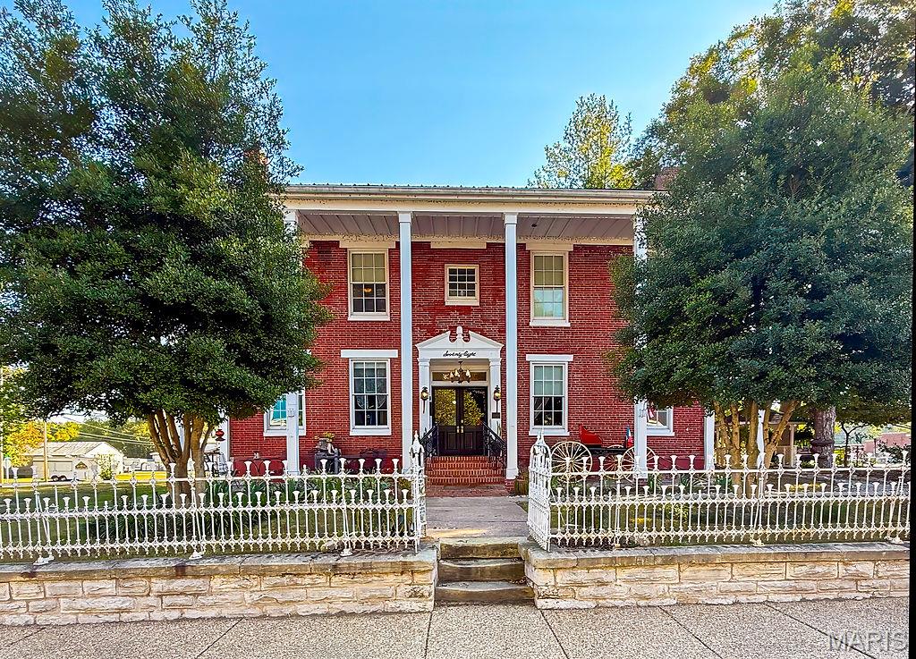 Let this historic home takes its place in your Christmas plans this year. Create your very own HALLMARK like holiday. Classic features, ornate trim, a crackling fire in nearly every room. The kitchen if fully equipped with top of the line commercial appliances. This home is charming and offers the potential for a great business or just enjoying the the home for yourself. The Inn St Gemme Beauvais is "reportedly" the oldest Bed and Breakfast in Missouri now in a National Historical Park. Complete renovation 2008-2009 plumbing,wiring,including $1.5 million to return to historical character from fire. It's In Architectural Digest 25 Best Small Towns In America, December 2019. Beautiful 3 Story brick colonial mansion. Elegant dining room w/original wood floors, fireplace & 19th century crystal chandelier. Recently Updated Commercial Style Kitchen, Brand new carpet throughout. Office. 2 guest suite on the main level. 4 guest suites on the 2nd level. 2 guest suites on the 3rd level. Basement has a family/game room w/fireplace, laundry room, & storage. There are a total of 8 fireplaces in the Inn. . There is a carriage house out back consists of a bed,fireplace, kitchen area, full bath. As a turnkey property (operation) it includes most furnishings