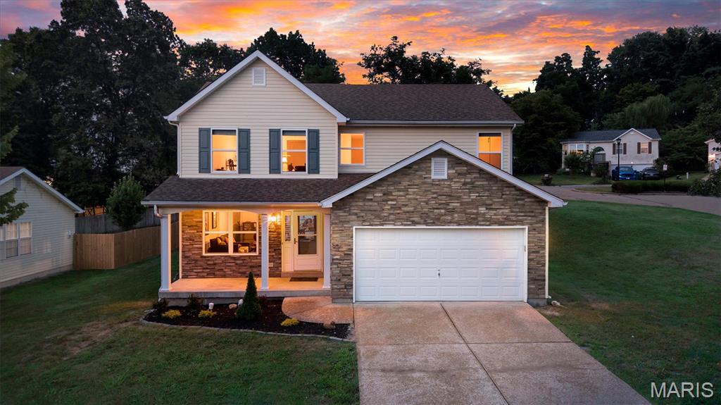 Welcome to this beautifully maintained 3-bedroom, 2.5-bath home in the sought-after Southern Heights subdivision! Situated on a spacious .28-acre corner lot, this 1,600 sq. ft. home offers fantastic curb appeal with its attractive stone veneer front, well-maintained landscaping, and inviting covered front porch. Step inside to discover a bright, open, and functional floor plan featuring generous living spaces, a well-appointed kitchen and breakfast space, and a separate dining area that's perfect for everyday living and entertaining alike. Upstairs, you'll find three spacious bedrooms, including a private primary suite complete with its own en-suite bath.
Outside, the newly installed paver patio creates the perfect space for grilling, relaxing, or gathering with family and friends while enjoying the large backyard. Additional highlights include a 2-car attached garage, updated exterior features, and a peaceful neighborhood setting. Built in 2003, this move-in ready home offers the perfect combination of comfort, style, and convenience, with easy access to shopping, dining, schools, and I-55.