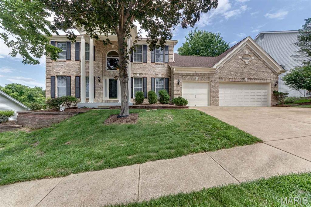 Showings will begin on Sat 07/11/26 at 12:00 pm. From the welcoming curb appeal to the freshly updated interior, this home is move in ready! This 4-bedroom, 3.5 bath 1.5 story floor plan offers nearly 5000 sq ft of living space on three levels, a perfect blend of comfort, functionality and style.  Step inside the two-story entry foyer where wood flooring spans the foyer, hall, kitchen and breakfast room. The formal living and dining rooms are enhanced with chair railing and beautiful dentil molding. The inviting two-story great room is filled with abundant natural light and a dramatic floor to ceiling brick gas fireplace. A connecting open wet bar flows seamlessly into the breakfast room and kitchen. Effortless entertaining will be yours with this functional vaulted kitchen surrounded by an abundance of 42 ' cabinetry, a skylight, accent shelving, granite counters, pantry and stainless-steel appliances. The breakfast area features a bay window with access to the deck for al fresco dining. Convenient main floor laundry room offers a full-size washer and dryer, a sink and access to the 3-car garage. A day's end escape to the serenity of the primary suite featuring a tray ceiling with fan, a bay window and a spa-like luxury bath. The primary bath hosts two separate vanities, a jet tub, shower, walk-in closet and private water closet. Upstairs three additional generously sized bedrooms with updated en-suite baths, two with walk-in closets provide comfortable space for family and friends. The finished walk-out lower level expands your living space with large recreation room with gas fireplace, two additional rooms for a home office, hobbies or a workout space. Step outside and enjoy the large deck and private fenced yard with wooded views. Consider the additional amenities: Lawn Sprinklers, New roof (2024), new paint and carpet throughout (2026) new basement patio door (2026) updated upstairs bathrooms (2025) Nestled in a quiet subdivision, minutes from shopping and dining venues. AAA Rockwood School District.