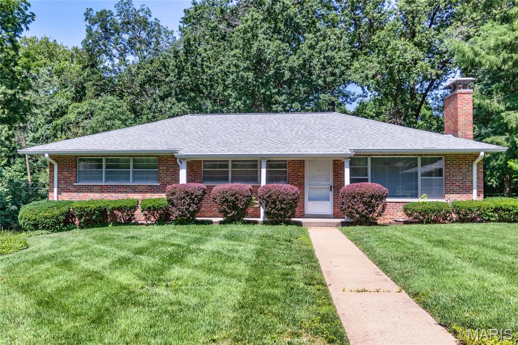 Nestled on a quiet cul-de-sac in the highly sought-after Creve Coeur community and served by the award-winning Ladue School District, this classic brick ranch sits on an impressive lot of over one-third of an acre, offering endless possibilities. The sun-filled living room welcomes you with abundant natural light and a charming brick fireplace, while the dining room overlooks the picturesque backyard and opens to a spacious screened-in porch-perfect for relaxing or entertaining. The kitchen features ample cabinetry and space for a breakfast table, creating a comfortable everyday gathering spot. The primary suite includes a private en suite bath, complemented by two additional bedrooms and a full hall bath on the main level. The finished lower level offers a generous family room, abundant storage, and a large tuck-under garage. Whether you're looking to enjoy the expansive backyard as it is or envision building your dream home in this exceptional location, this property presents a rare opportunity. Home sold in As-Is condition. Welcome Home!