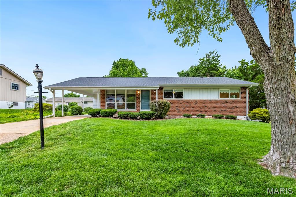 Welcome to this lovingly maintained 3-bedroom, 2-bath ranch home located in the highly coveted Tempo community and cared for by the same family for more than 50 years. Situated on a mostly level quarter-acre lot in a quiet, established neighborhood, this move-in-ready home offers 1,260 square feet of comfortable living space and an excellent opportunity for future updates and personalization.

The welcoming floor plan features a spacious living room just off the front entrance, highlighted by abundant natural light and a large picture window. The adjacent eat-in kitchen offers ample cabinetry and workspace, while the dining area provides a comfortable setting for everyday meals and gatherings.

The primary bedroom includes a private full bath, while a second full hall bath serves the additional two bedrooms and guests. Pride of ownership is evident throughout the home. While some cosmetic updates may be desired, the property has been exceptionally maintained and is ready for immediate occupancy. A newer furnace and hot water heater provide added peace of mind.

The unfinished lower level offers abundant storage space and excellent potential for future finished living areas, a recreation room, workshop, or home office. Outside, enjoy the spacious, mostly level backyard, mature landscaping, concrete patio, and convenient one-car carport.

Beyond the home itself, this property offers the opportunity to become part of a long-established neighborhood known for its strong sense of community. The current owners have treasured the friendships, memories, and connections made here over the years and hope the next owner will enjoy the neighborhood as much as they have.

Ideally located near schools, hospitals, shopping, grocery stores, restaurants, and major commuting routes including I-270 and Highway 40/64, this home combines comfort, convenience, and value in a desirable West St. Louis County location.
