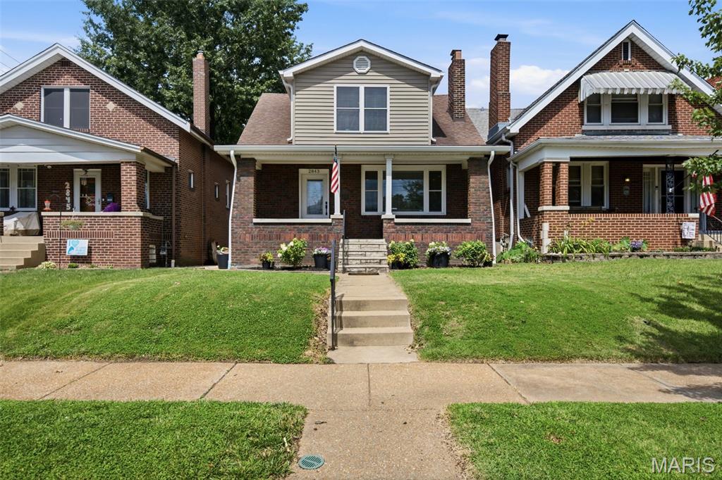 From the moment you arrive, this beautiful Southwest Gardens home makes a lasting impression with its inviting covered front porch, charming curb appeal, and classic brick exterior. Thoughtfully updated, the property offers a rare combination of character, functionality, and outdoor living space. Enjoy morning coffee on the welcoming front porch or unwind on the elevated rear deck overlooking the spacious, level backyard. The fenced yard provides plenty of room for entertaining, pets, gardening, or play, while the patio creates an ideal setting for outdoor gatherings. A standout feature is the oversized detached 2-car garage with alley access, offering exceptional storage, workspace potential, and secure off-street parking. Established landscaping and generous green space complete the outdoor experience, creating a private retreat in the heart of the neighborhood. As you step inside, you'll discover a home where modern updates, timeless finishes, and effortless living come together. Rich hardwood floors flow throughout the open main level, where natural light pours through oversized windows and invites you to gather in the spacious living room, share meals in the elegant dining area, or connect around the expansive breakfast bar. The beautifully appointed kitchen features custom cabinetry, granite countertops, stainless steel appliances, and abundant workspace designed for everyday living and entertaining alike. A versatile main-level bonus room offers the perfect space for a home office, playroom, or creative retreat, while the updated full bath adds convenience and style. Upstairs, you'll find nice sized bedrooms with plush carpeting and ample closet space. Thoughtful updates throughout create a move-in-ready experience, allowing you to simply unpack and enjoy. Adding even more value and peace of mind, a brand-new roof is scheduled to be installed at the end of July. Blending comfort, functionality, and modern appeal, this is a home that feels welcoming from the moment you arrive and one you'll be proud to call your own.