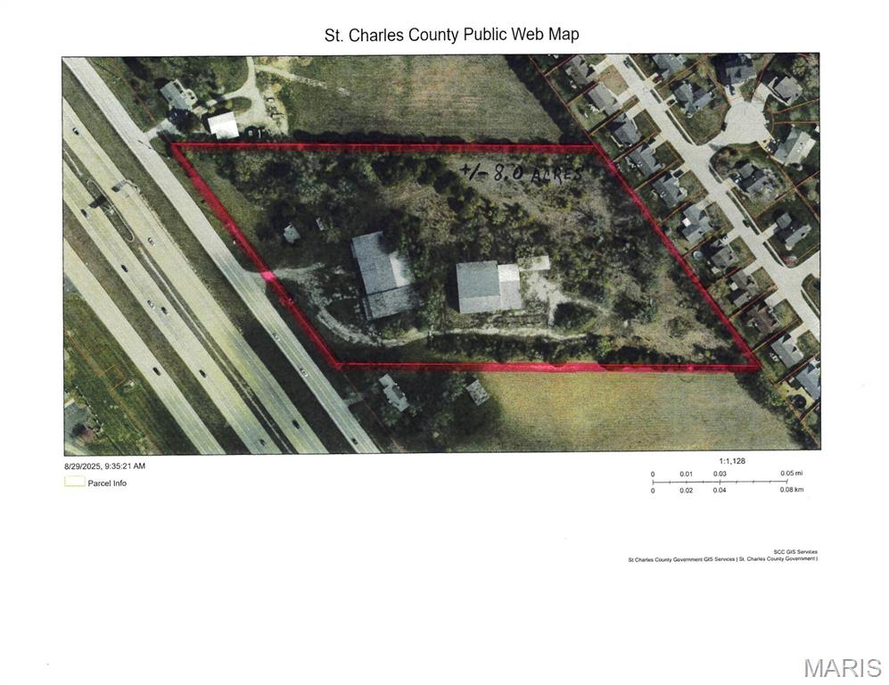 Commercial Land Development Opportunity in desirable Dardenne Prairie.  +/- 8 Acres gives the flexibility to expand your business to the next level.  The numerous buildings are circa 1970's; with the exception of one built in 1935 (per the tax record).  Utilities Available.  
Great Location with easy access to major highways, retail and more.  Duplicate Listing of 25061201