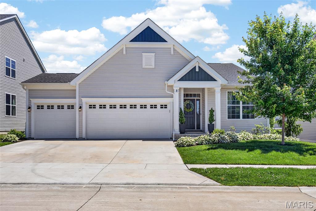 This popular "Denmark" Payne floor plan ranch is truly unlike anything you've seen before!  This home in The Streets of Caledonia showcases custom features, designer finishes, and impeccable attention to detail at every turn. Offering nearly 2,700 square feet of beautifully finished living space, this stunning home blends luxury, comfort, and functionality in one unforgettable package.
The open concept main level features soaring 12 foot ceilings, oversized windows with transoms, and a breathtaking great room anchored by a warm gas fireplace. The kitchen is the heart of the home, boasting 42-inch custom cabinetry, granite countertops, stainless steel appliances, double ovens, a gas cooktop, dedicated coffee nook, and an impressive center island designed for gathering and entertaining.
The spacious floor plan includes three main level bedrooms and two full baths, while the finished lower level expands your living space with an additional bedroom, full bath, generous family room, and abundant storage options. Every space has been thoughtfully designed with both style and practicality in mind.
Step outside to enjoy the composite deck overlooking the backyard perfect for morning coffee, evening gatherings, or simply relaxing outdoors. Car enthusiasts, hobbyists, and those needing extra workspace will appreciate the oversized heated three-car garage, complete with a dedicated 40-amp circuit for added versatility and convenience.
Residents enjoy access to over 25 acres of resort-style community amenities, including walking trails, scenic lakes with fountains, a clubhouse, swimming pool, playground, and more. Conveniently located near Highways 40/61 and 364, this move-in-ready masterpiece offers the perfect blend of luxury living and everyday convenience.

Schedule your appointment today!