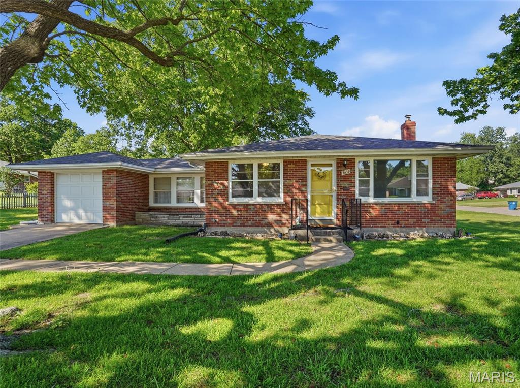 Discover a timeless opportunity at 3631 Park Crest Drive.  This FULL BRICK, well maintained ranch offering an Attached Garage.  All situated on a peaceful, fenced in, parklike lot offering serenity, gardening, outdoor play and/or outdoor entertaining.  Where can you get such a well taken care of single family home in this price range in Mehlville School District?  As you walk through the front door you will notice the timeless charm providing hardwood floors and archways.  Nice size Family Room and Separate Dining Area will extend a warm welcome.  Generous sized kitchen with convenient main floor laundry (should you so desire).  If you choose to move washer and dryer downstairs, the hookups are there.  Non traditional second bedroom can also be used as an office, hobby space or lounging area.  BRAND NEW ROOF May 2026.  Furnace - 1 yr.  AC - 3 yr.  Water Heater - 10 yr.  Washer, Dryer and Refrigerator all included. Come visit as natural light, charm and convenience all come together.